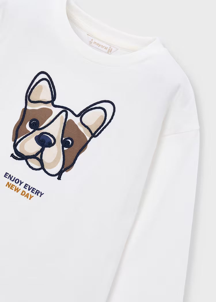 Boy Embroidered Dog T-Shirt