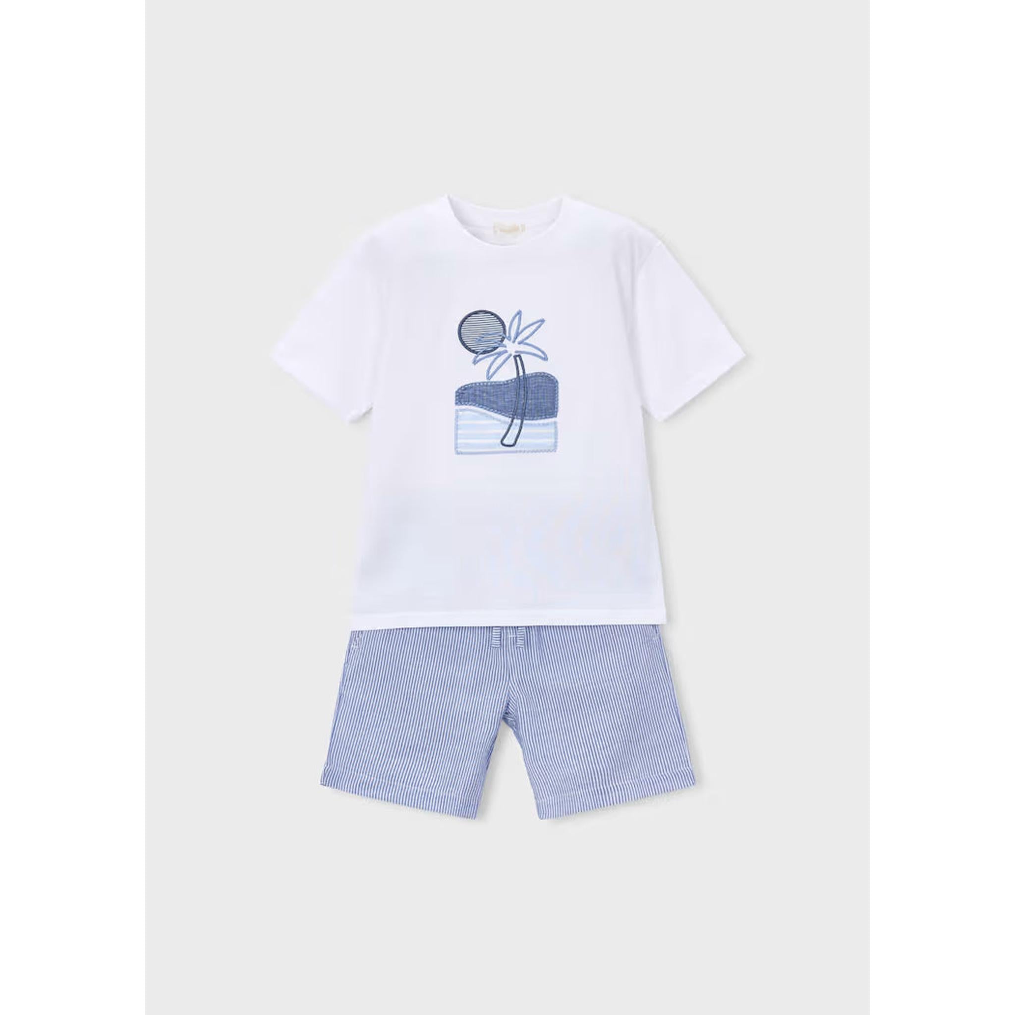 Boy Shorts and Embroidered Shirt Set