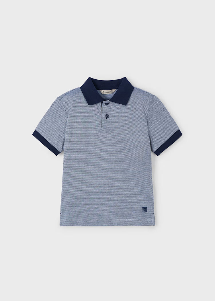 Navy Polo White Short Set