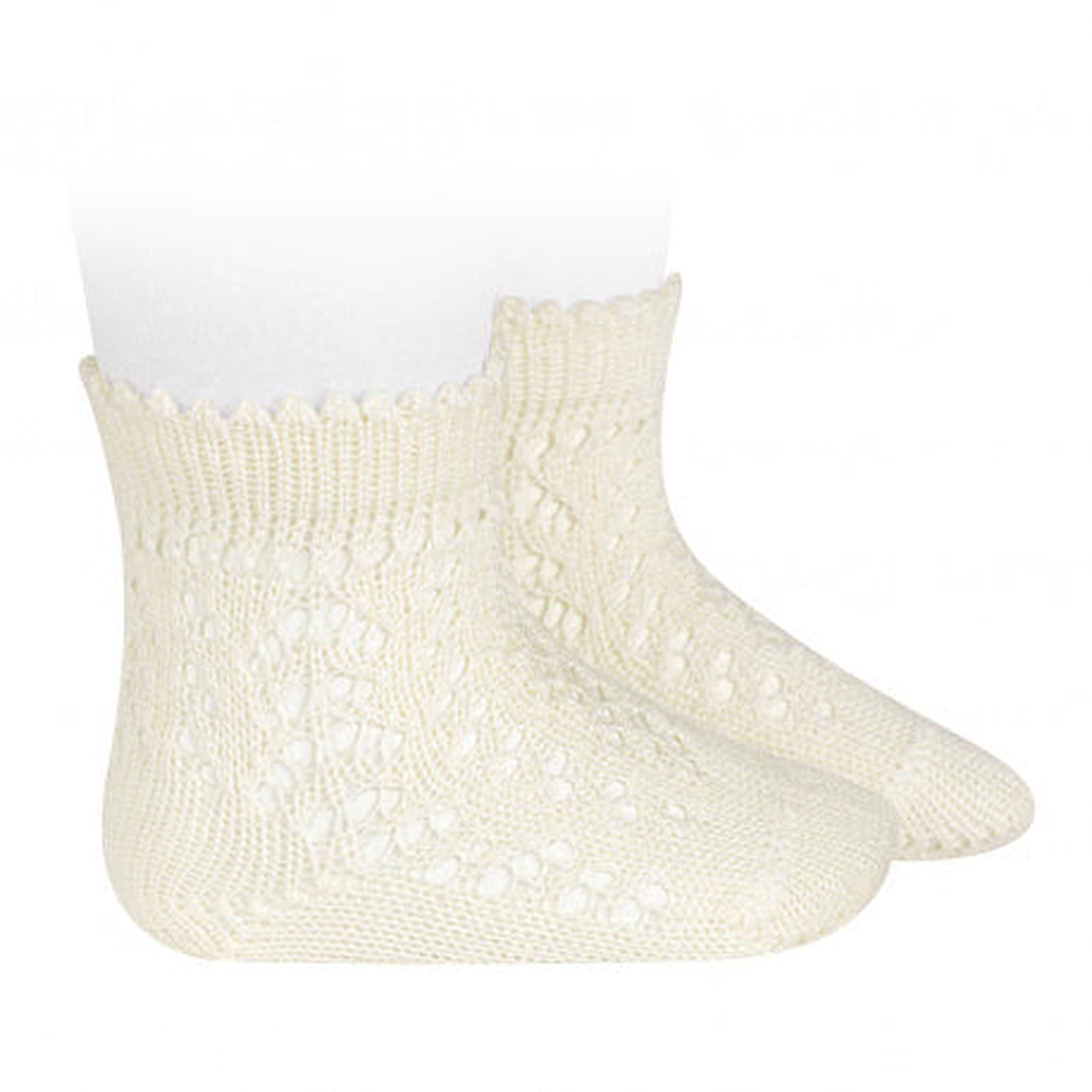 Calcetines de algodón perlé calados
