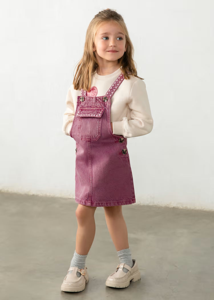Girl Embroidered Overall Skirt