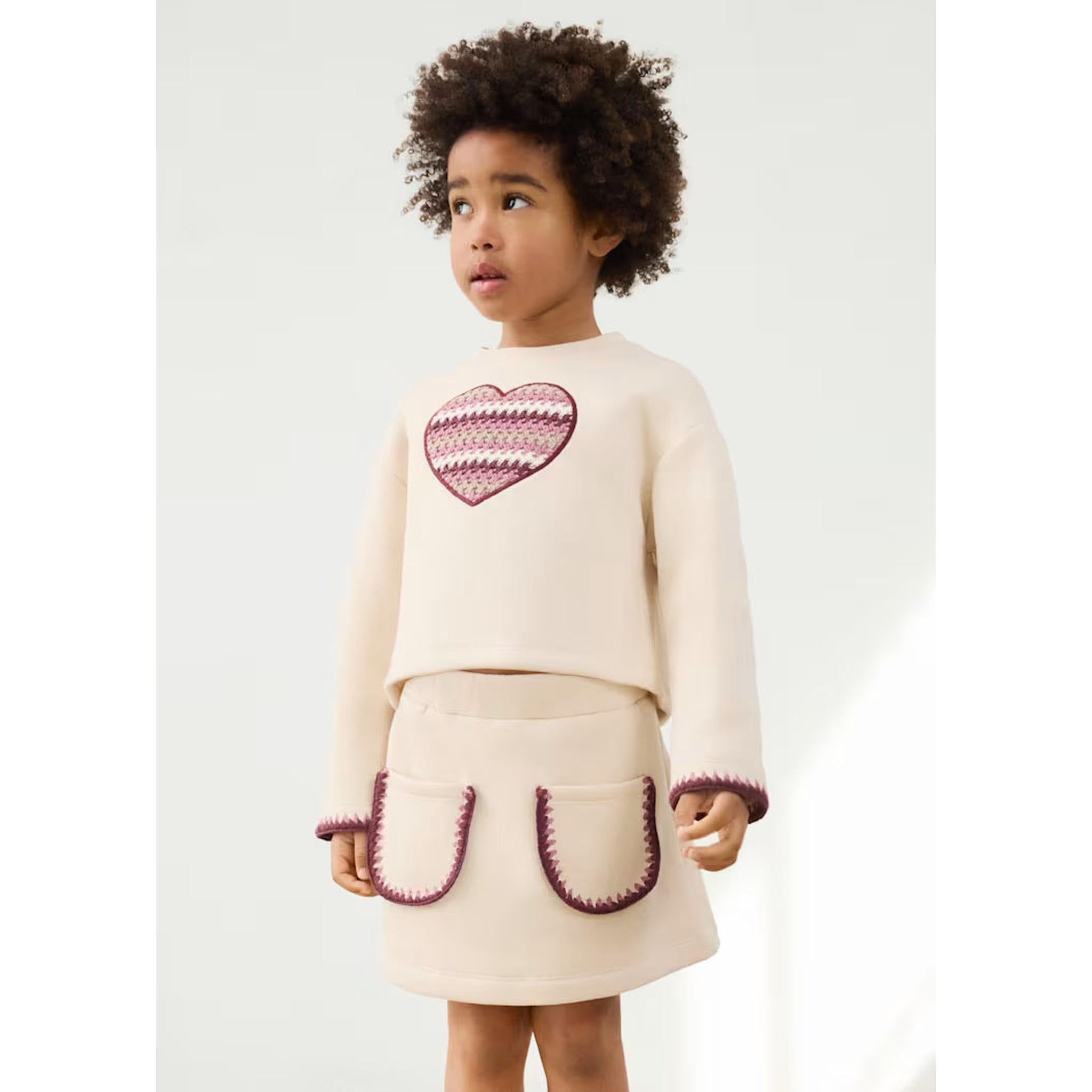 Girl Heart Sweatshirt and Skirt Set