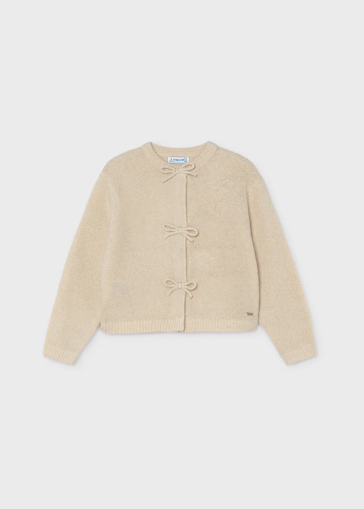 Girl Knit Cardigan With Bows