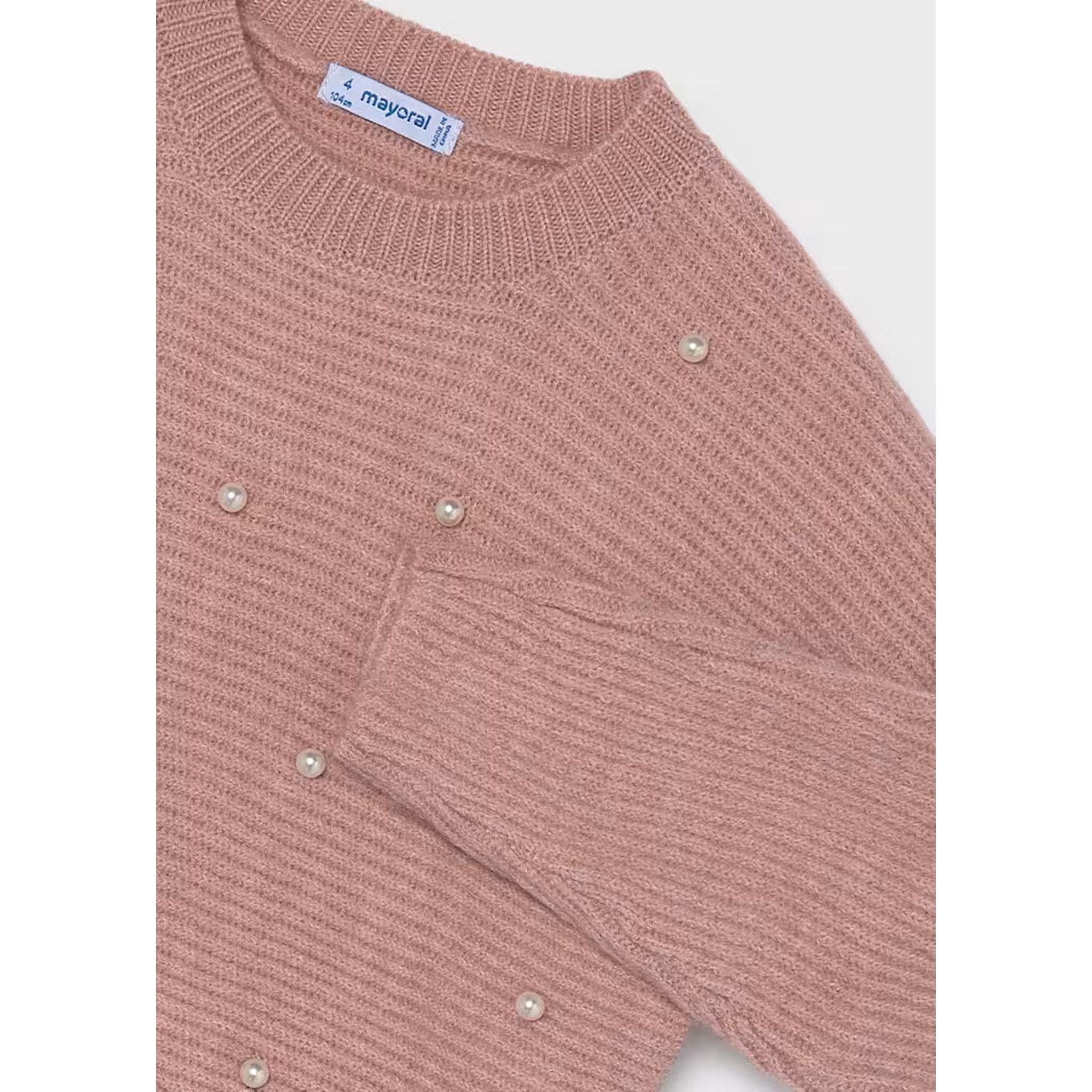 Girl Knit Sweater With Pearls