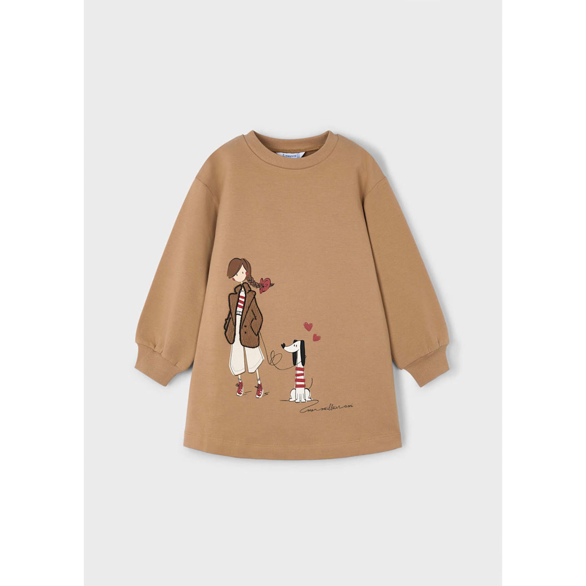 Girl Printed Fleece Dress