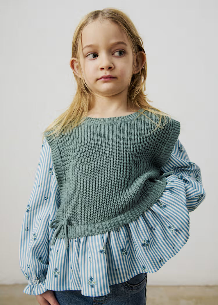 Girl Shirt With Top Denim Set