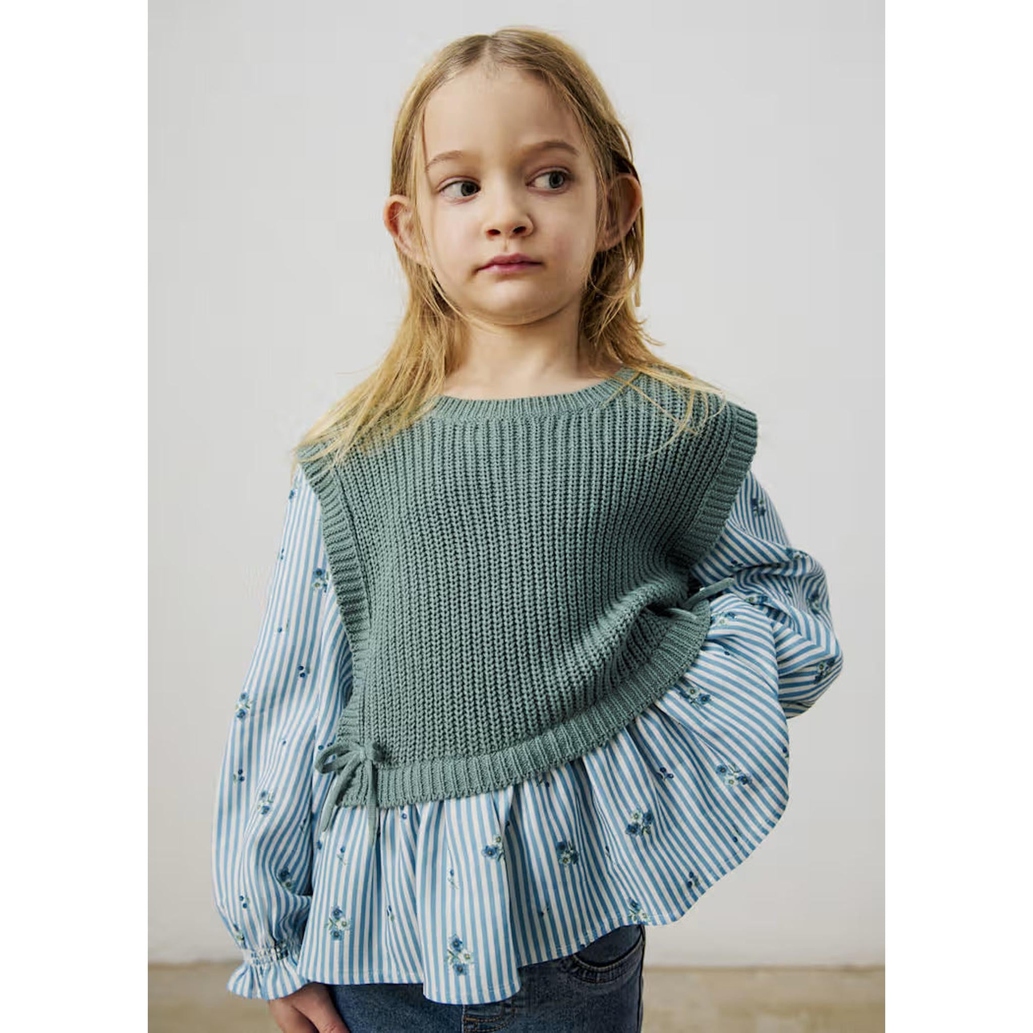 Girl Shirt With Top Denim Set