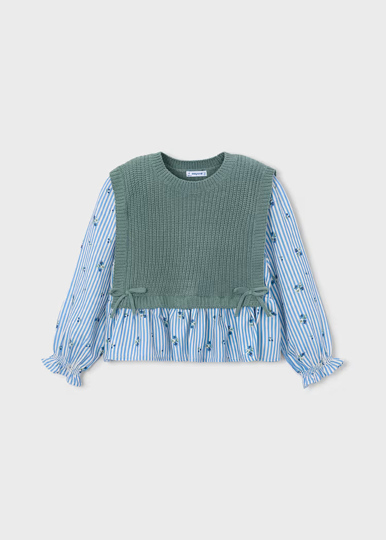 Girl Shirt With Top Denim Set