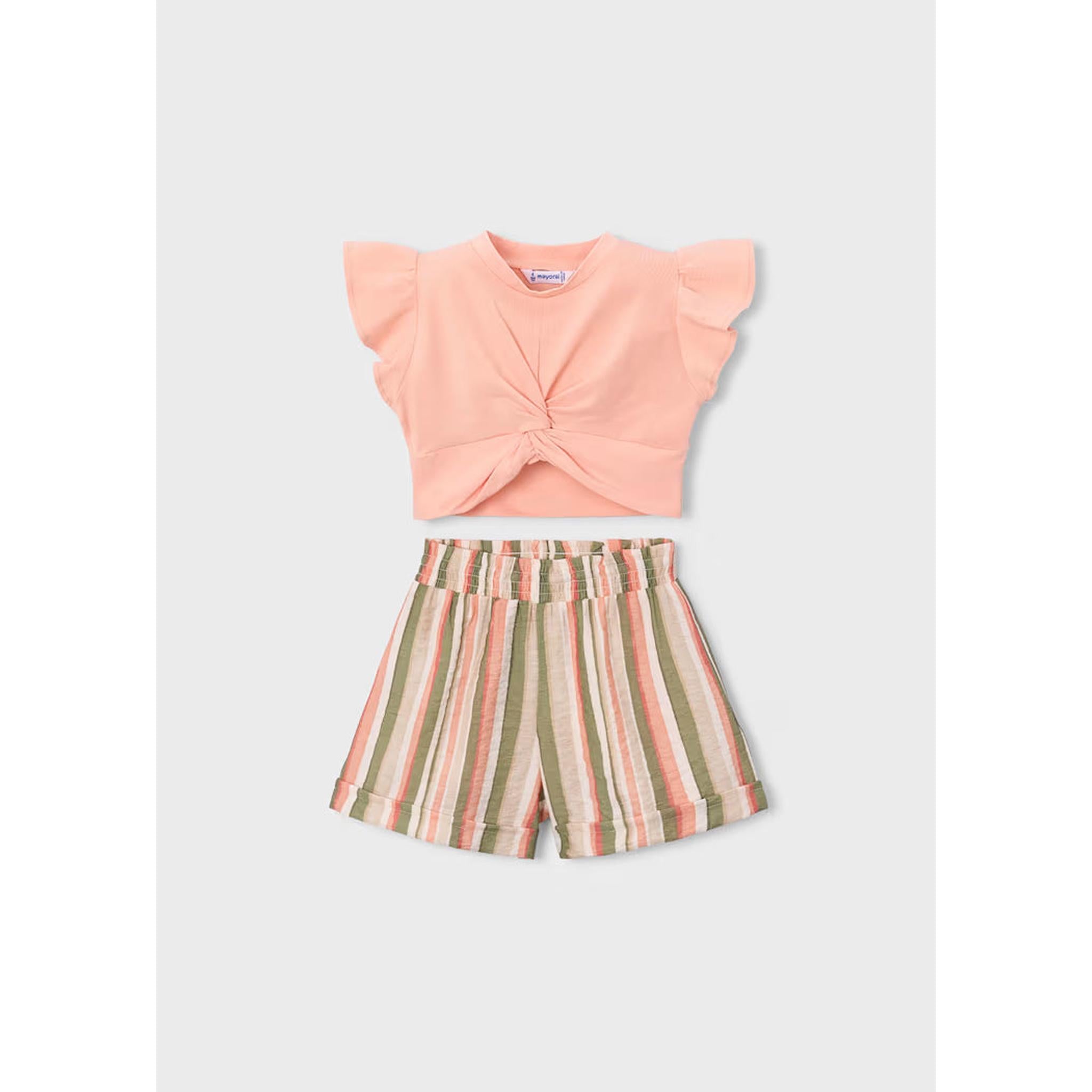 Girl Striped Shorts and T-shirt Set