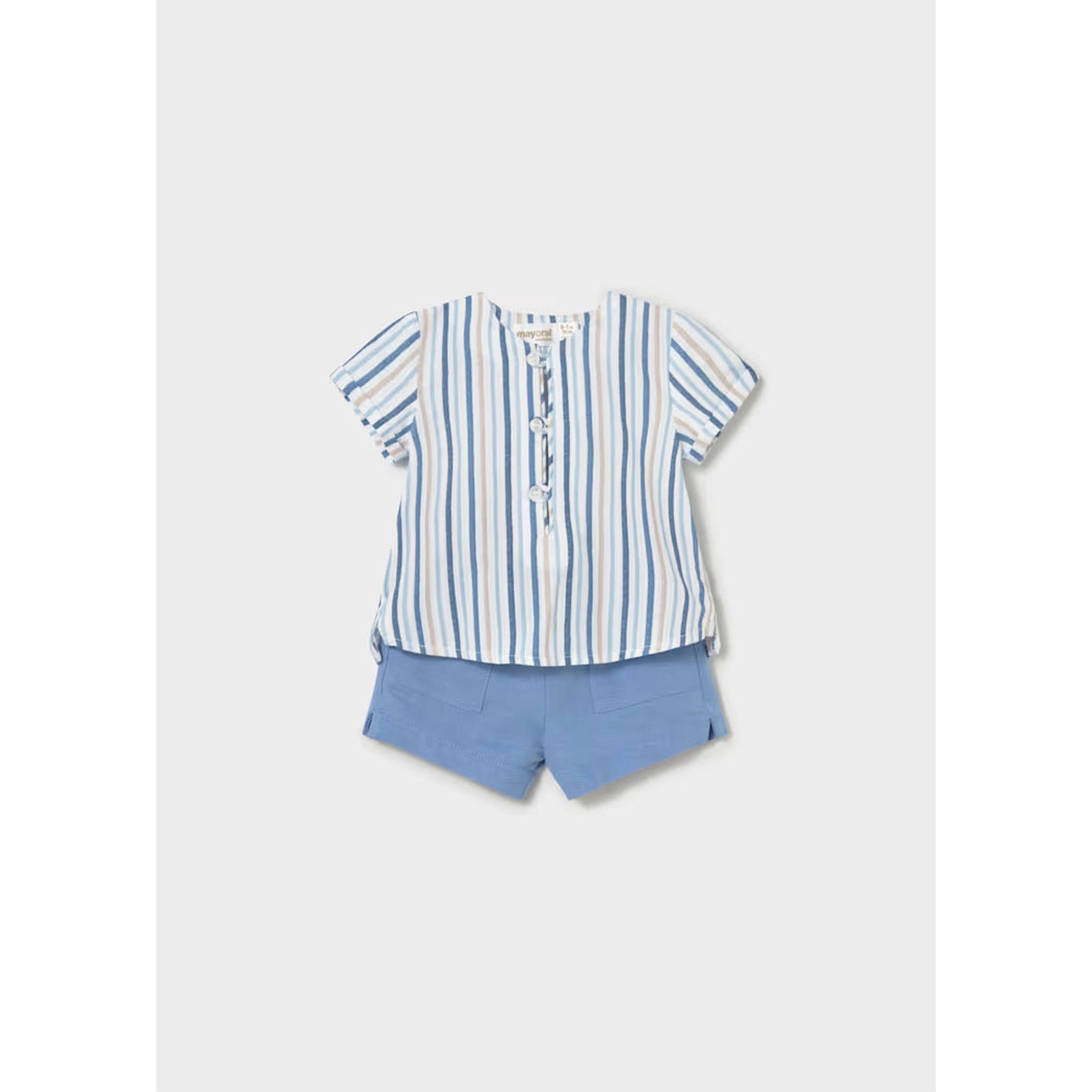 Newborn Boy Shorts and Striped Shirt Set