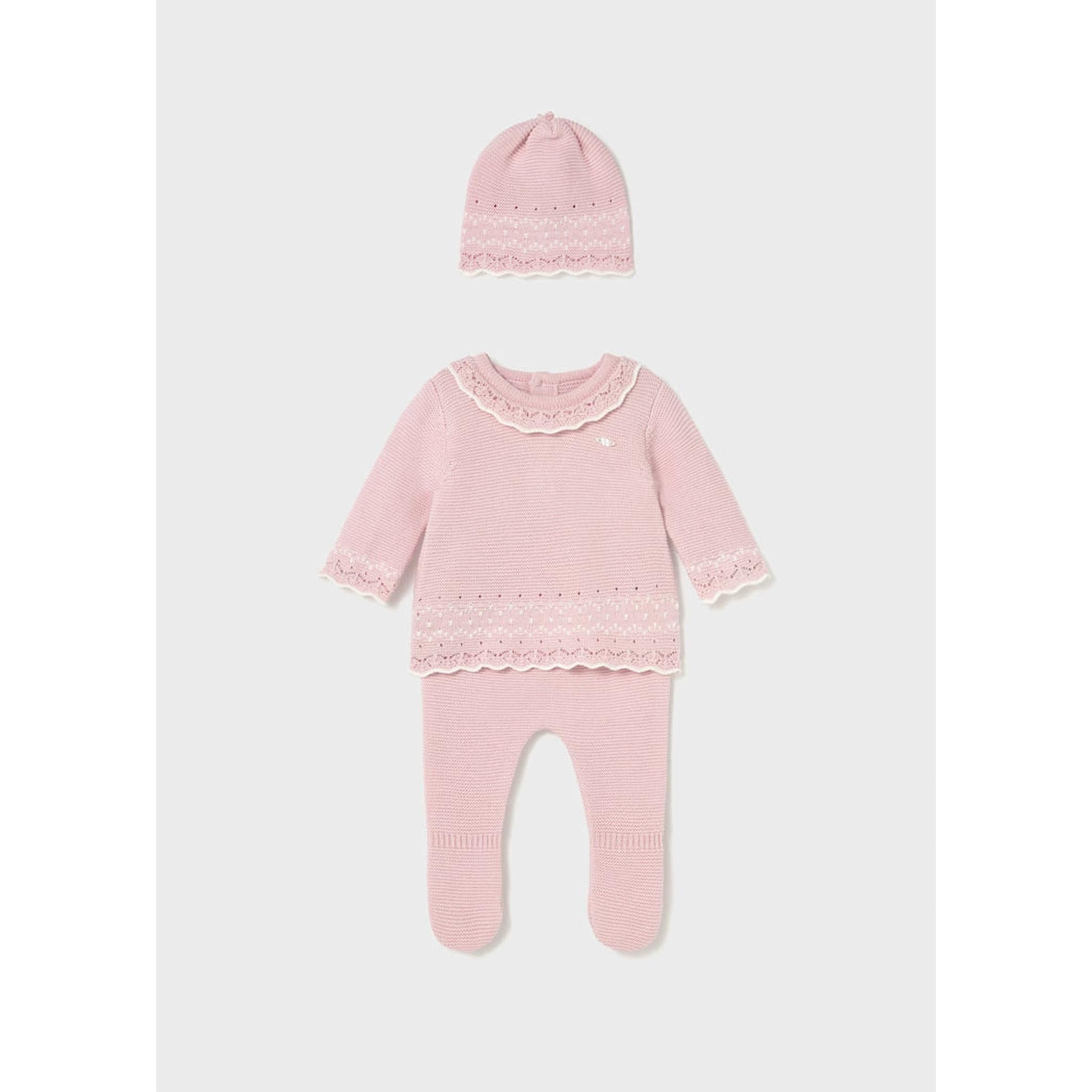 Newborn Girl 3-Piece Knit Set