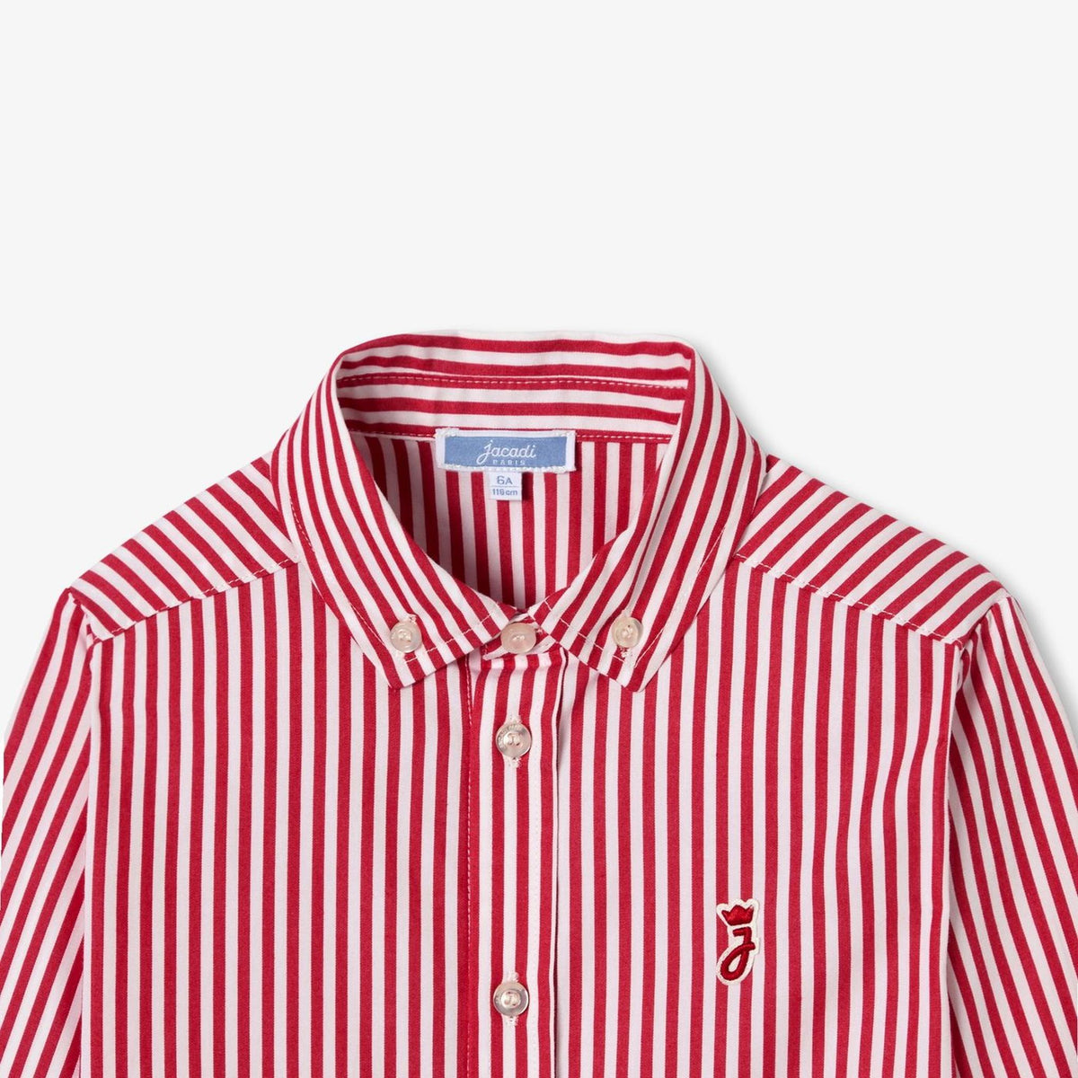 striped popeline shirt - white/red