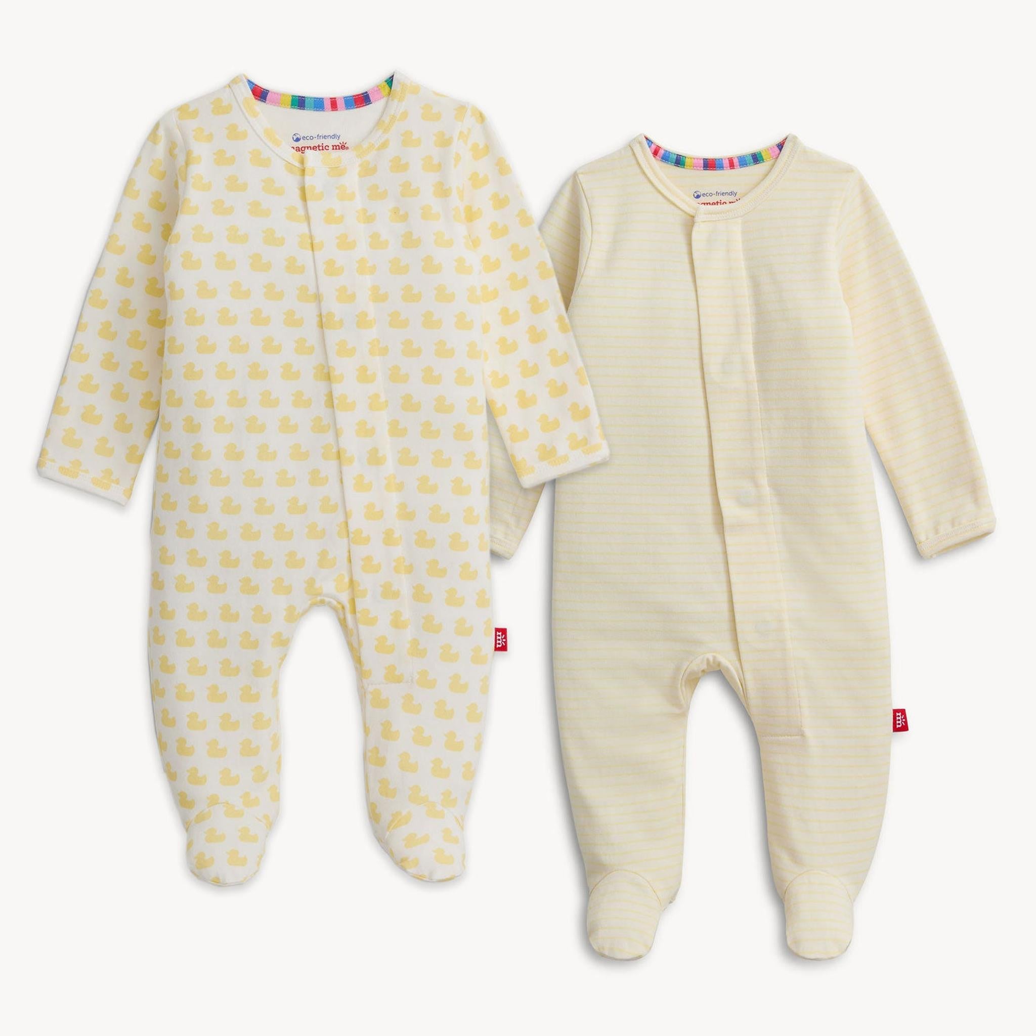 Organic Cotton Footie 2 Pck Ylw Duck Multi