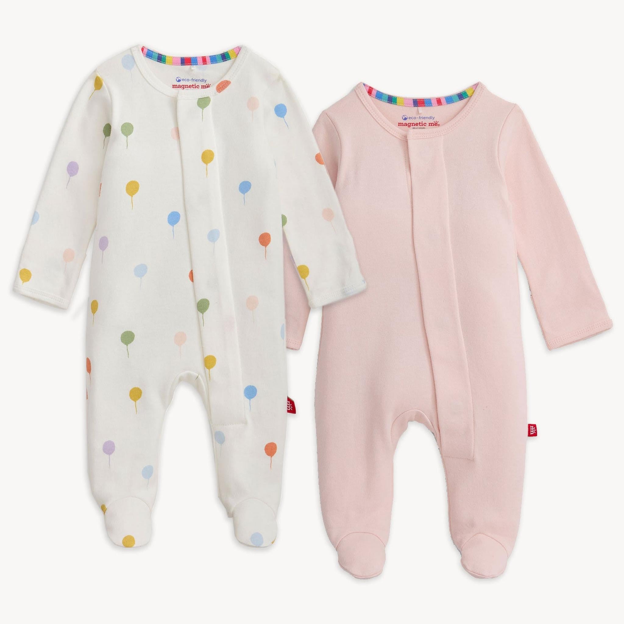 Organic Cotton Footie 2pck Ballons Pk Multi