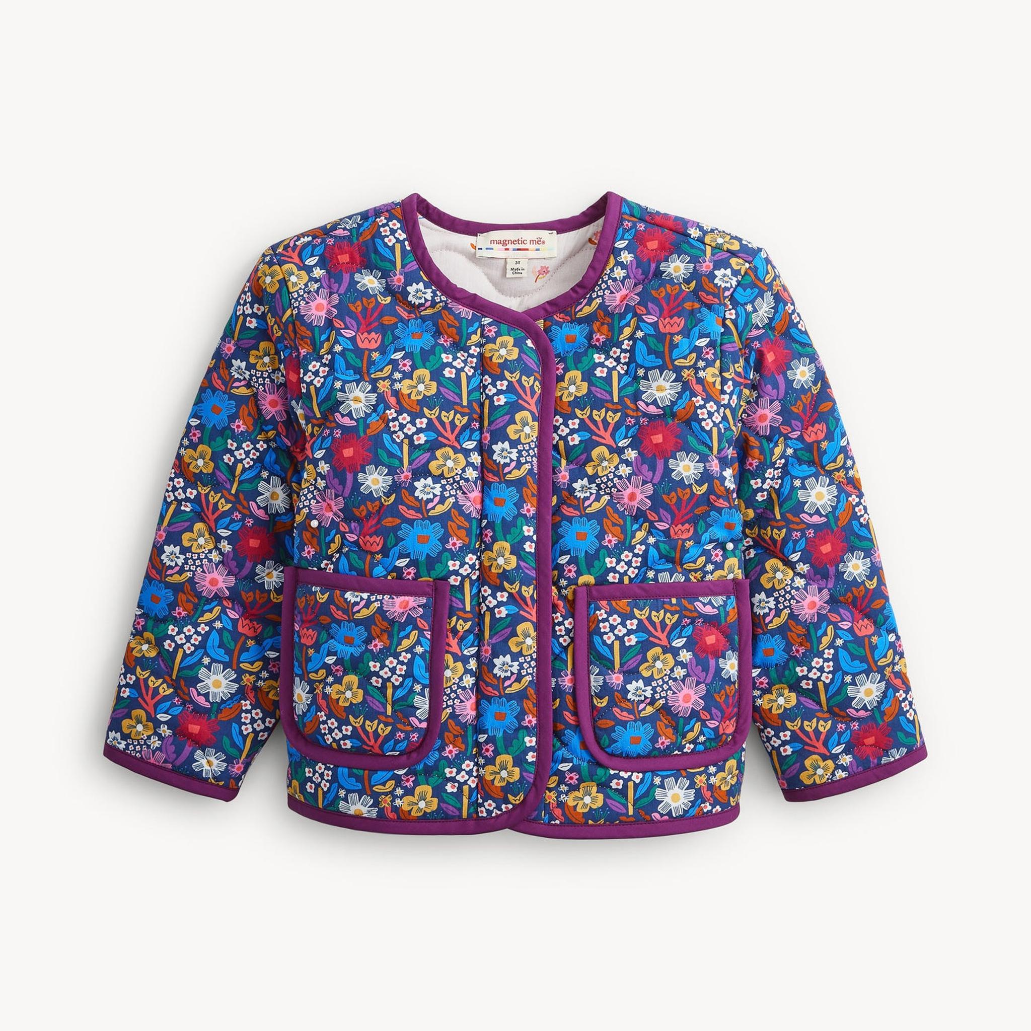 Floral Quilted Rvrsble Girls Jacket