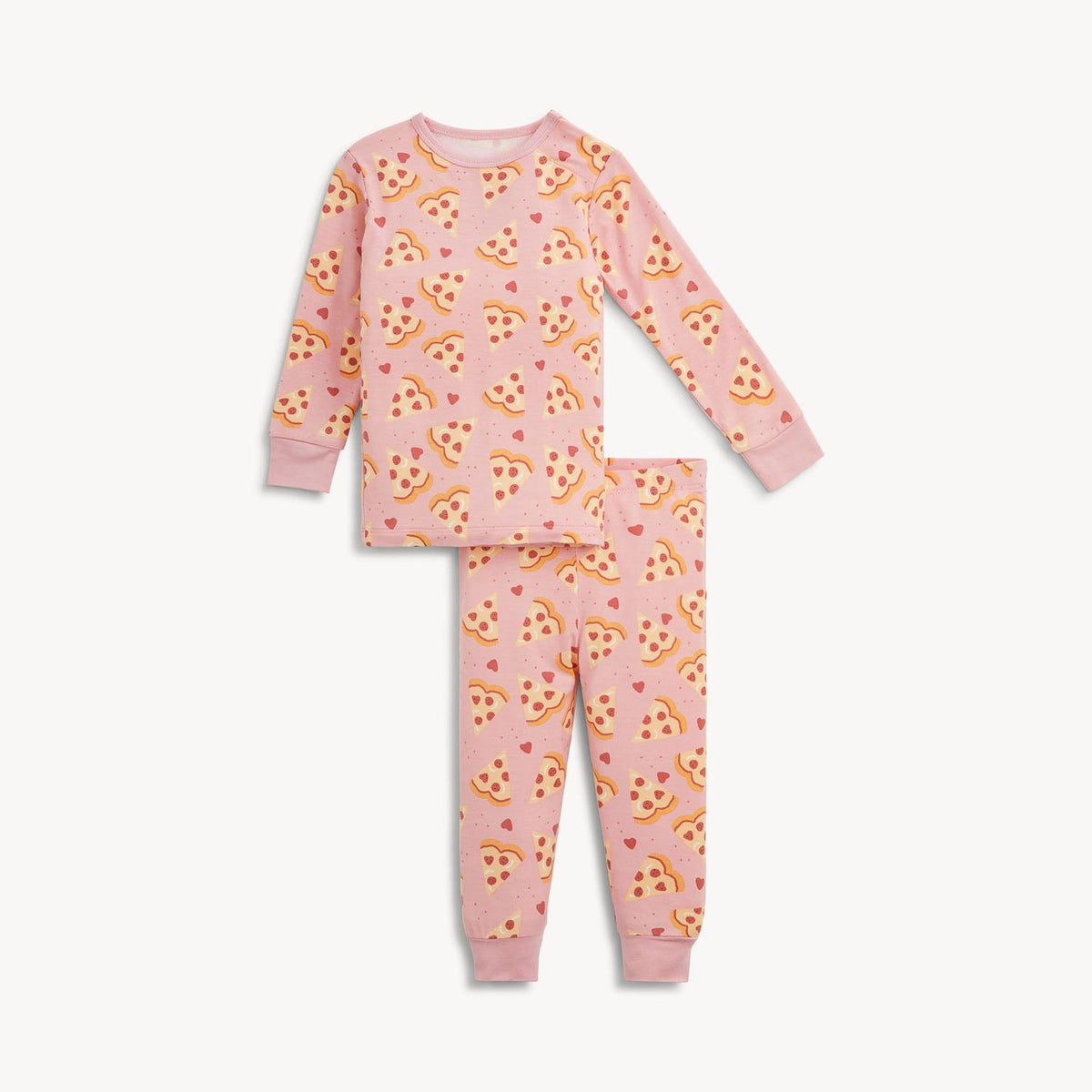 Pizza My Heart Pink Modal L/s Lng Pant Pj