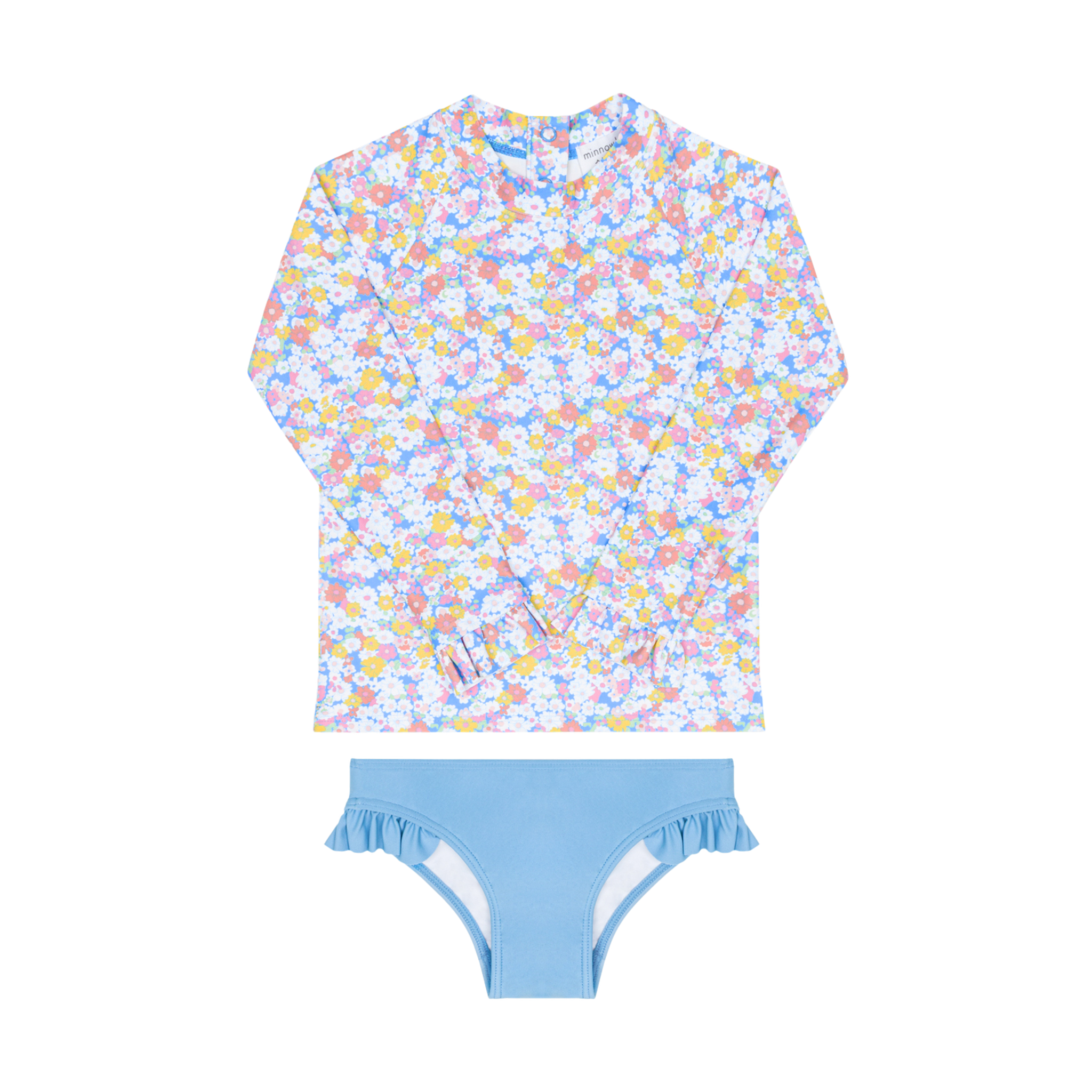 girls jasmine blossom ruffle rashguard set