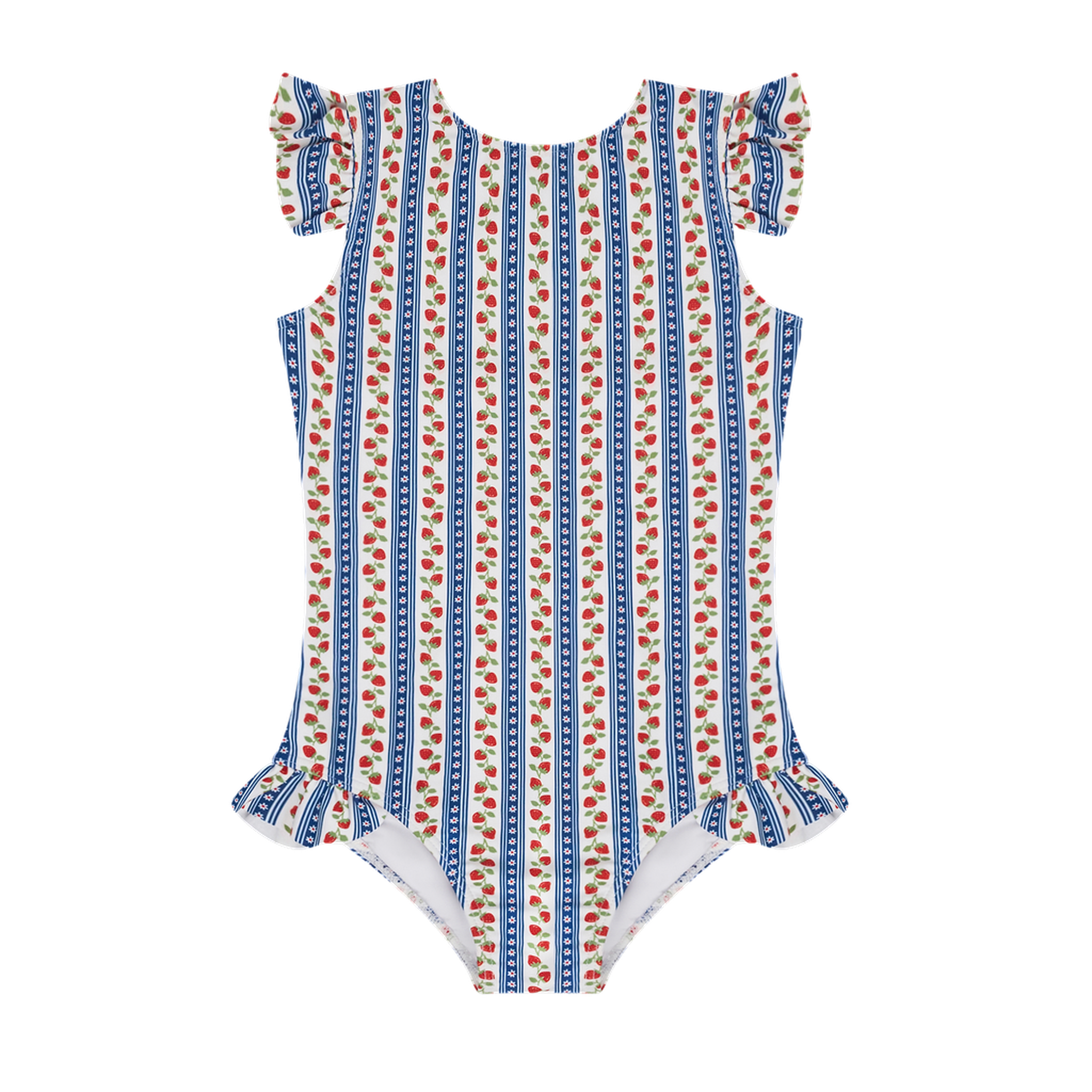 girls strawberry patch ruffle cap sleeve one piece