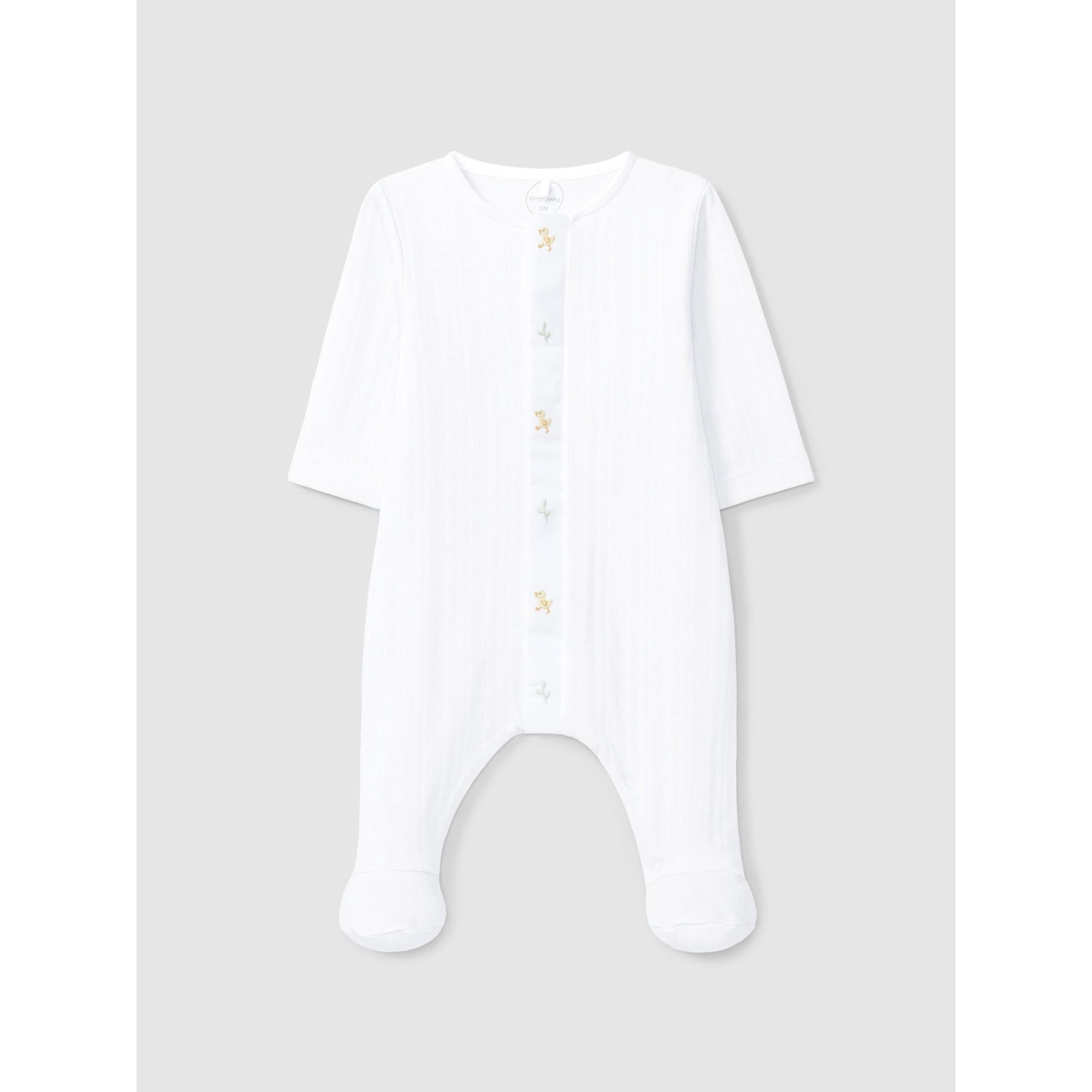 Babygrow in organic cotton with embroidered detail