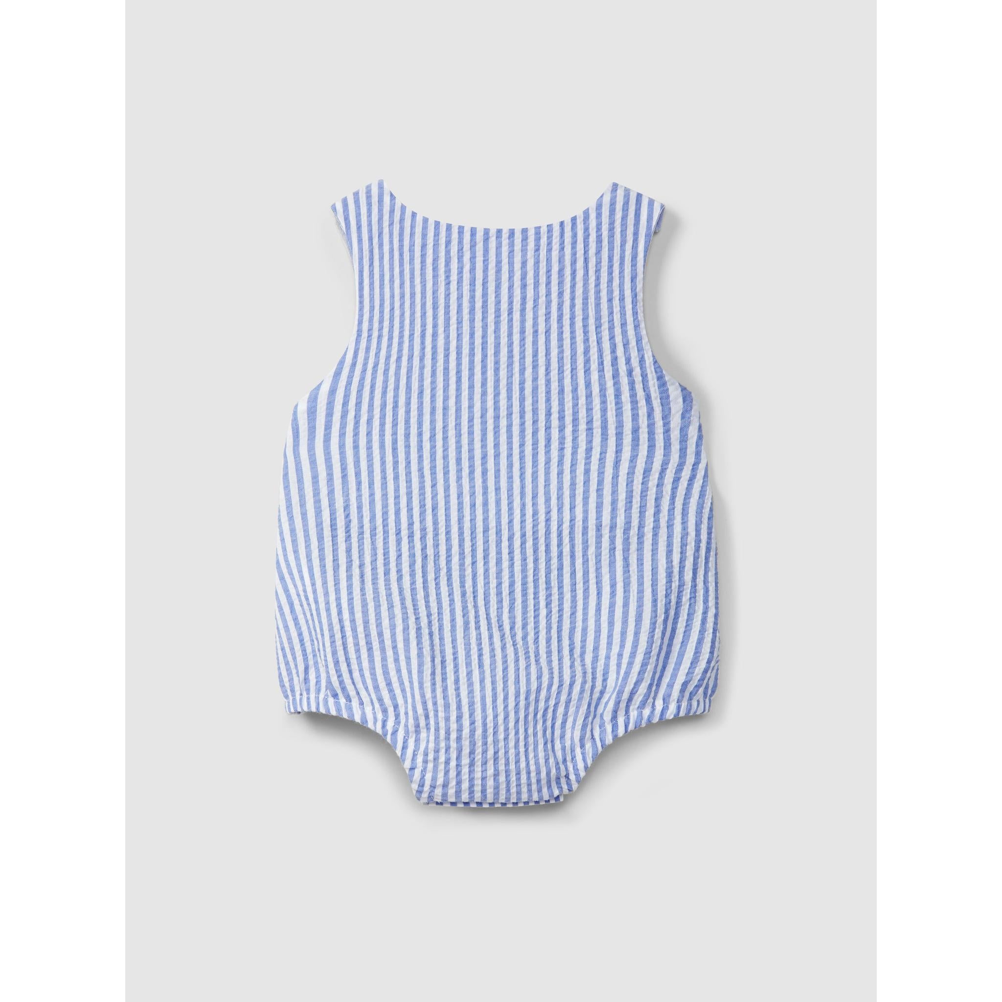 Shortie striped seersucker with pocket