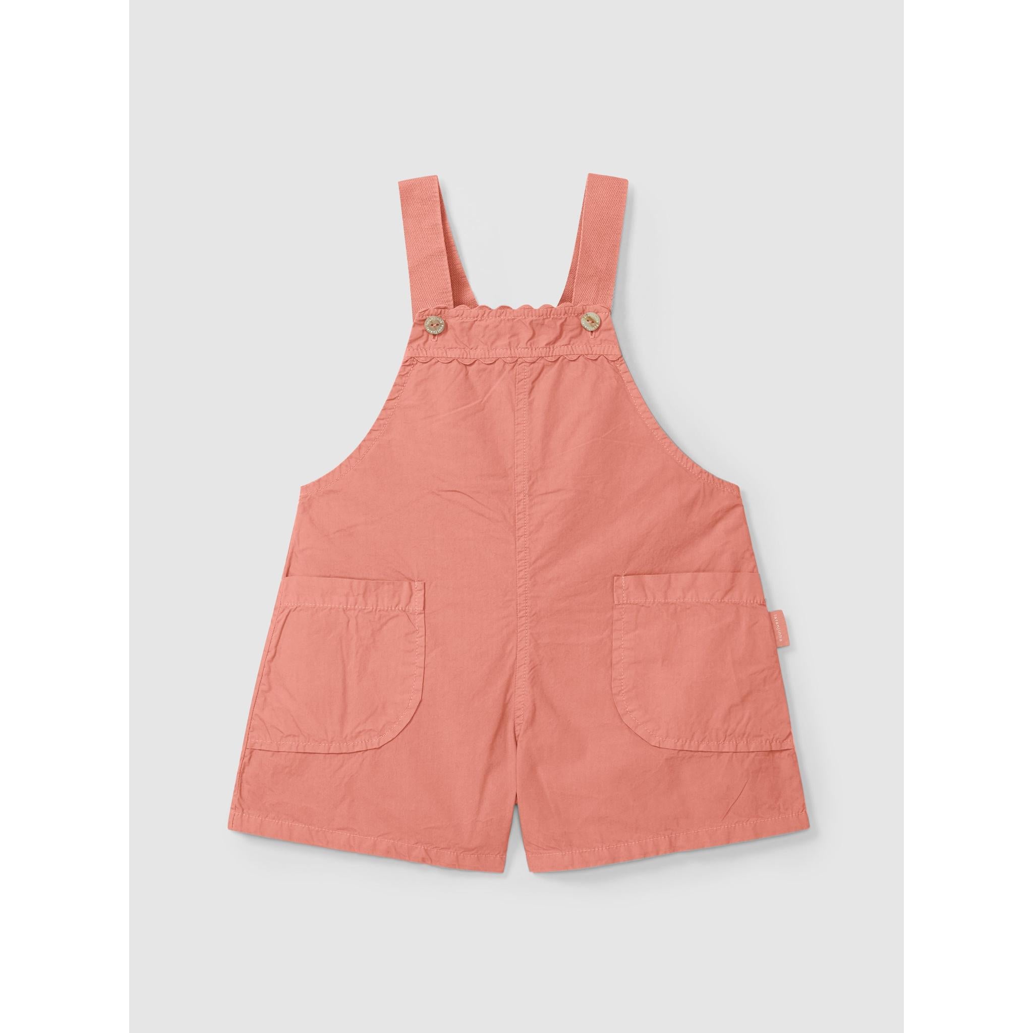 Twill dungaree shorts with rickrack detail