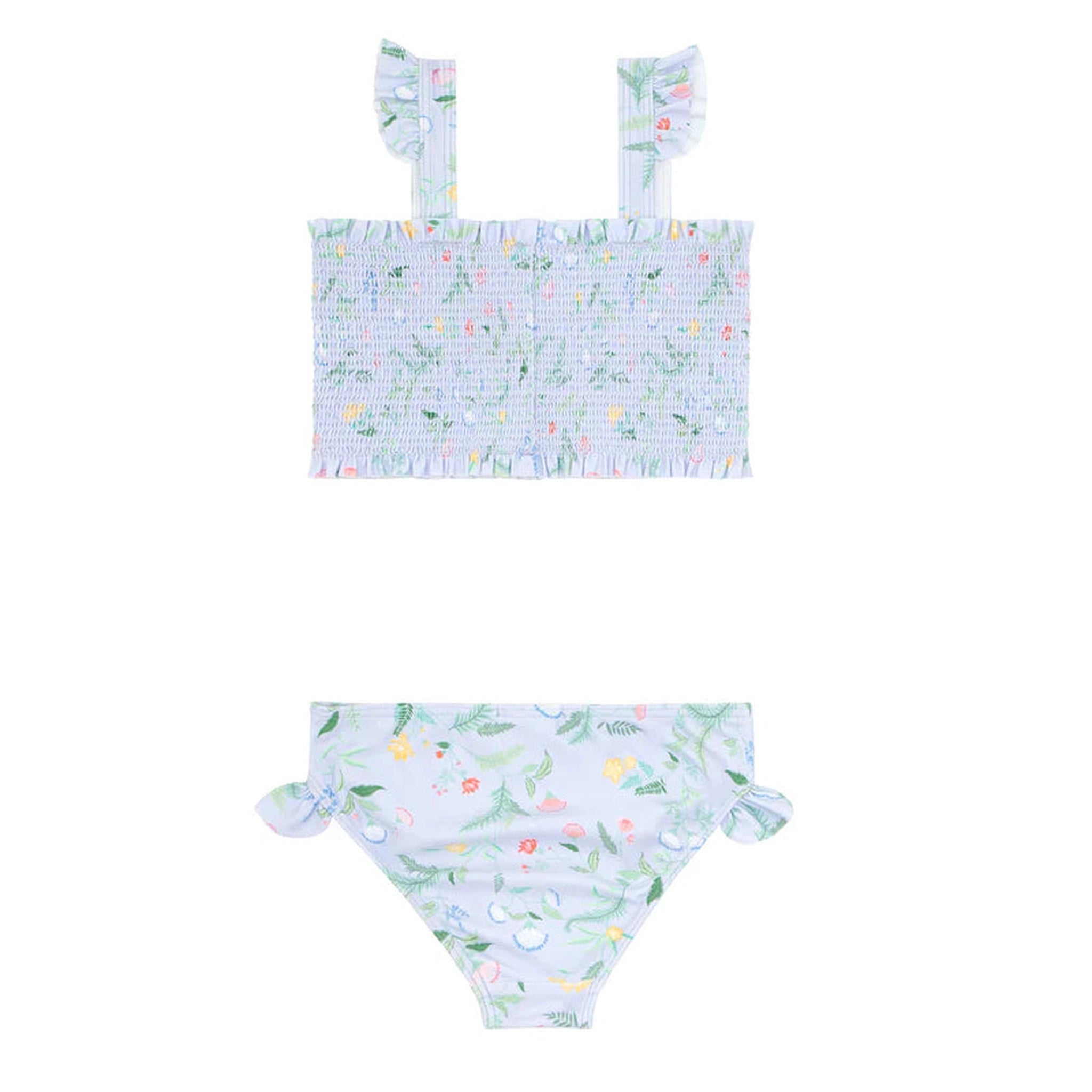 girls bay lavender floral smocked bikini