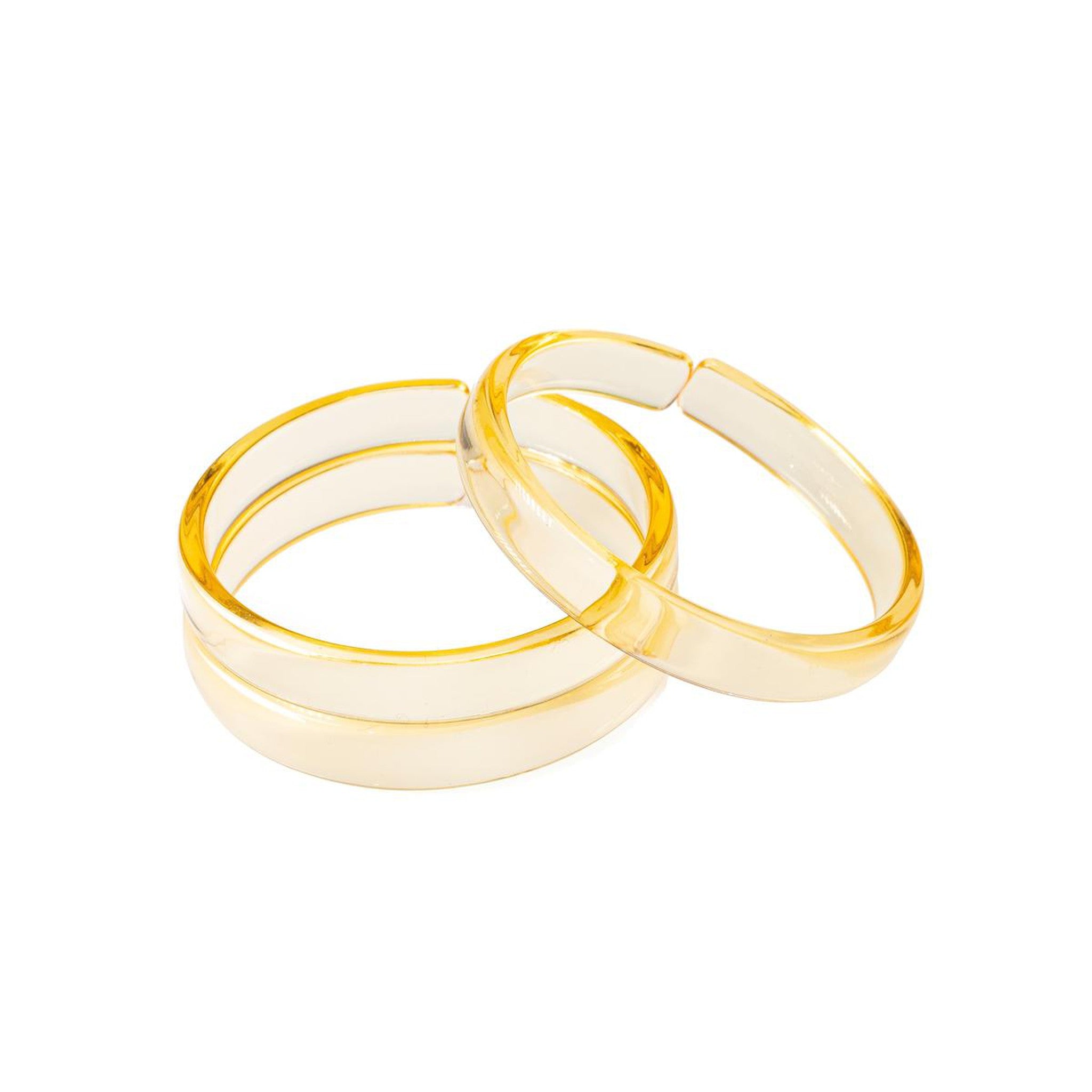 Clear Yellow Bangles - Set/3