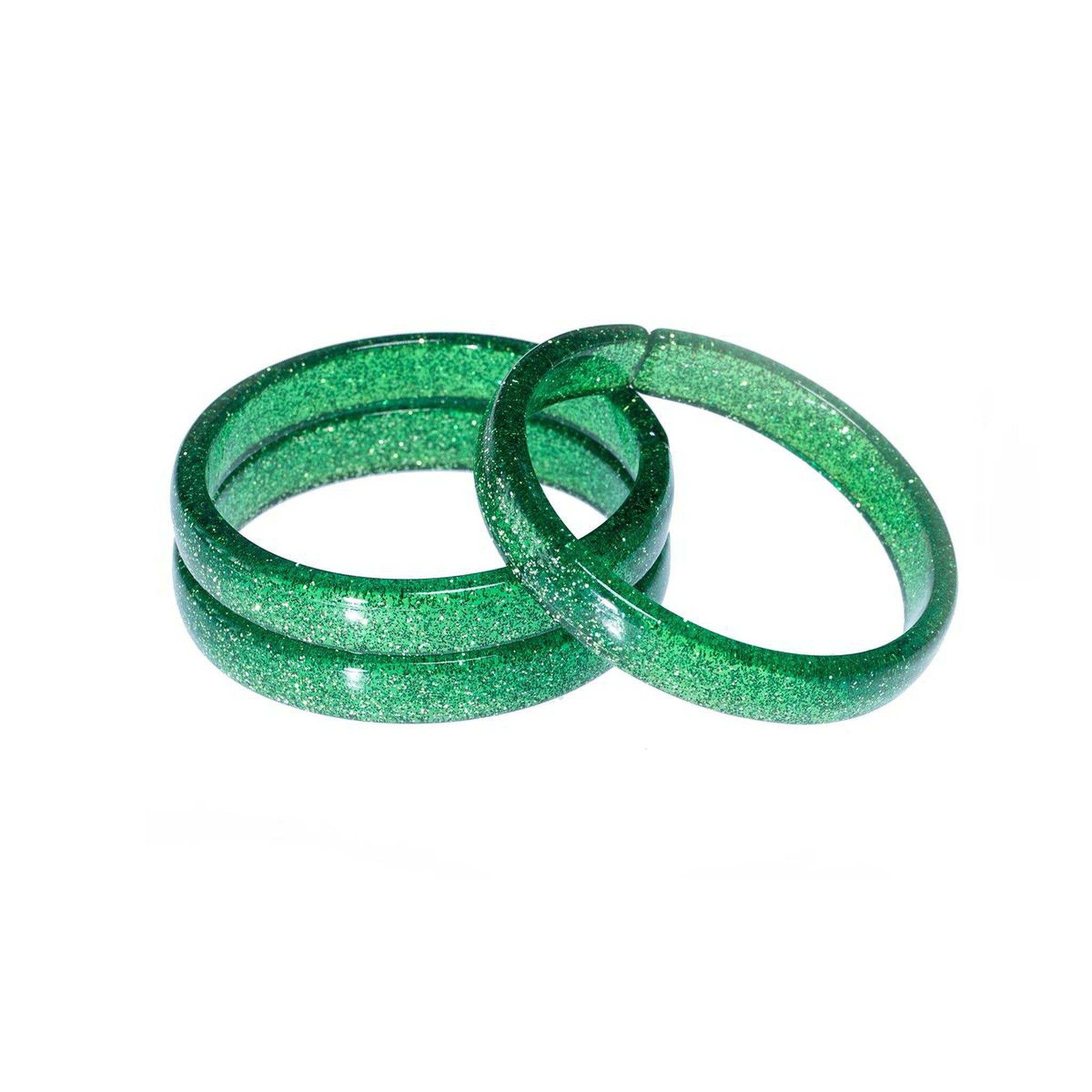 Glitter Green Bangles