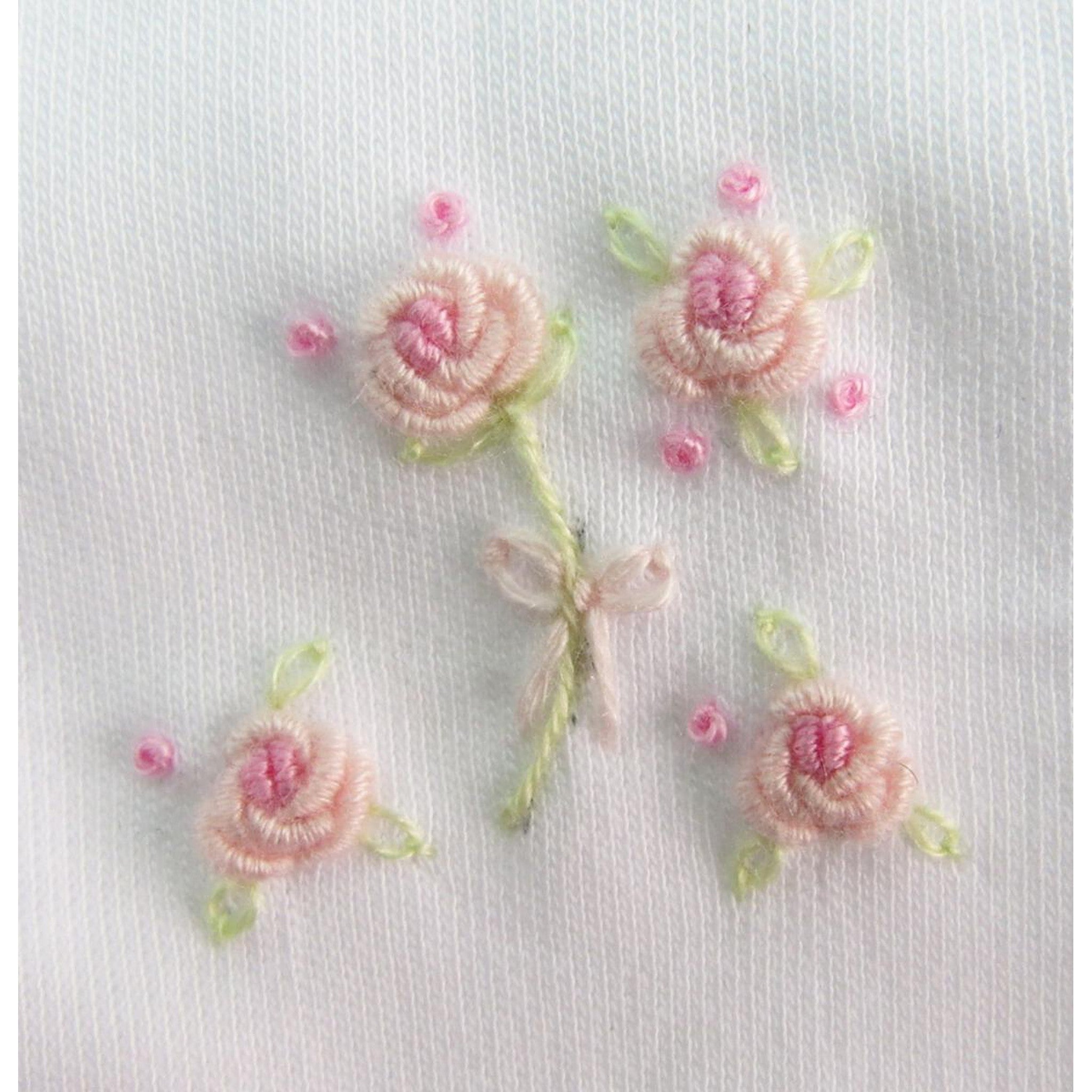 Sweet Roses Embroidered Pima Footie