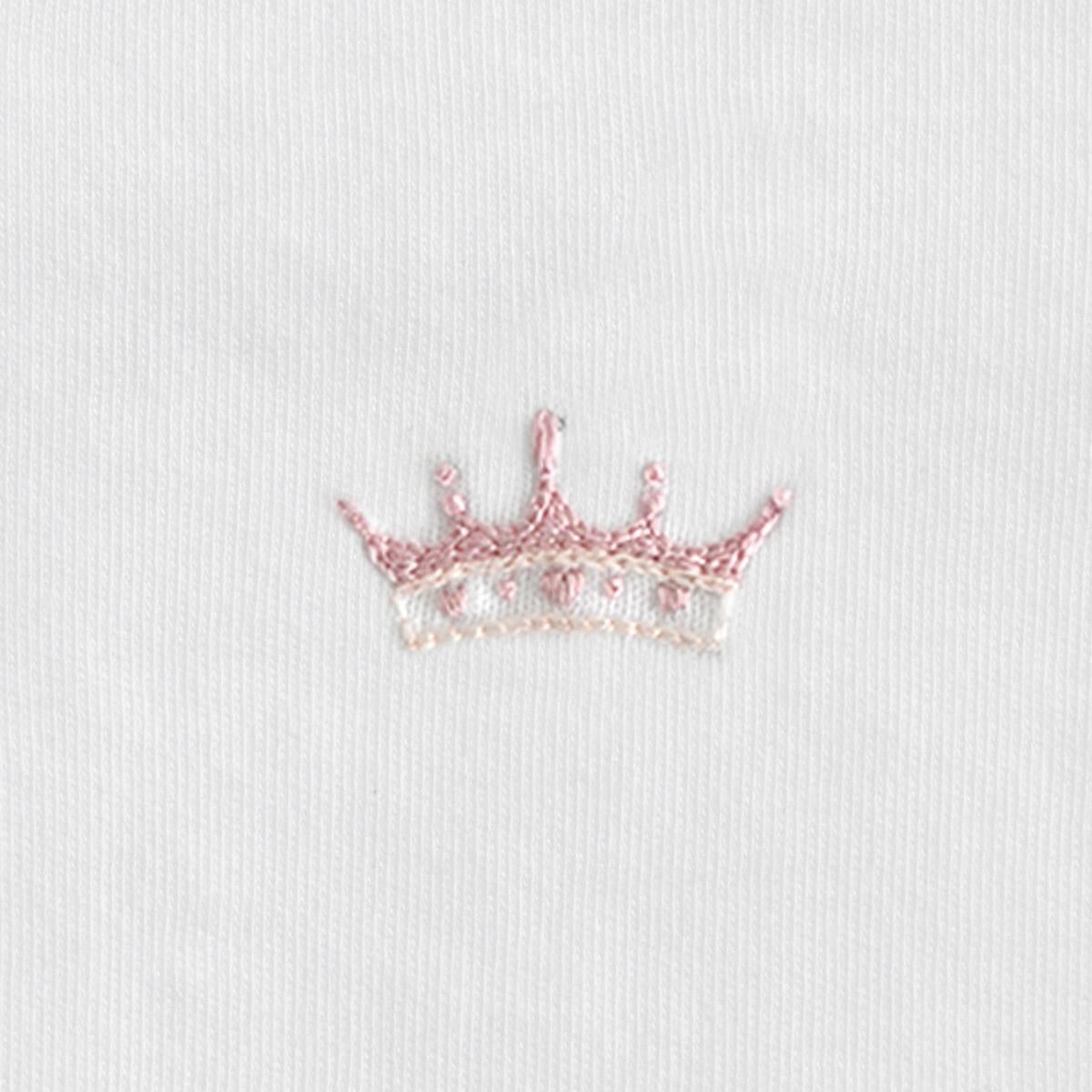 Little Princess Embroidered Crown Pima Footie