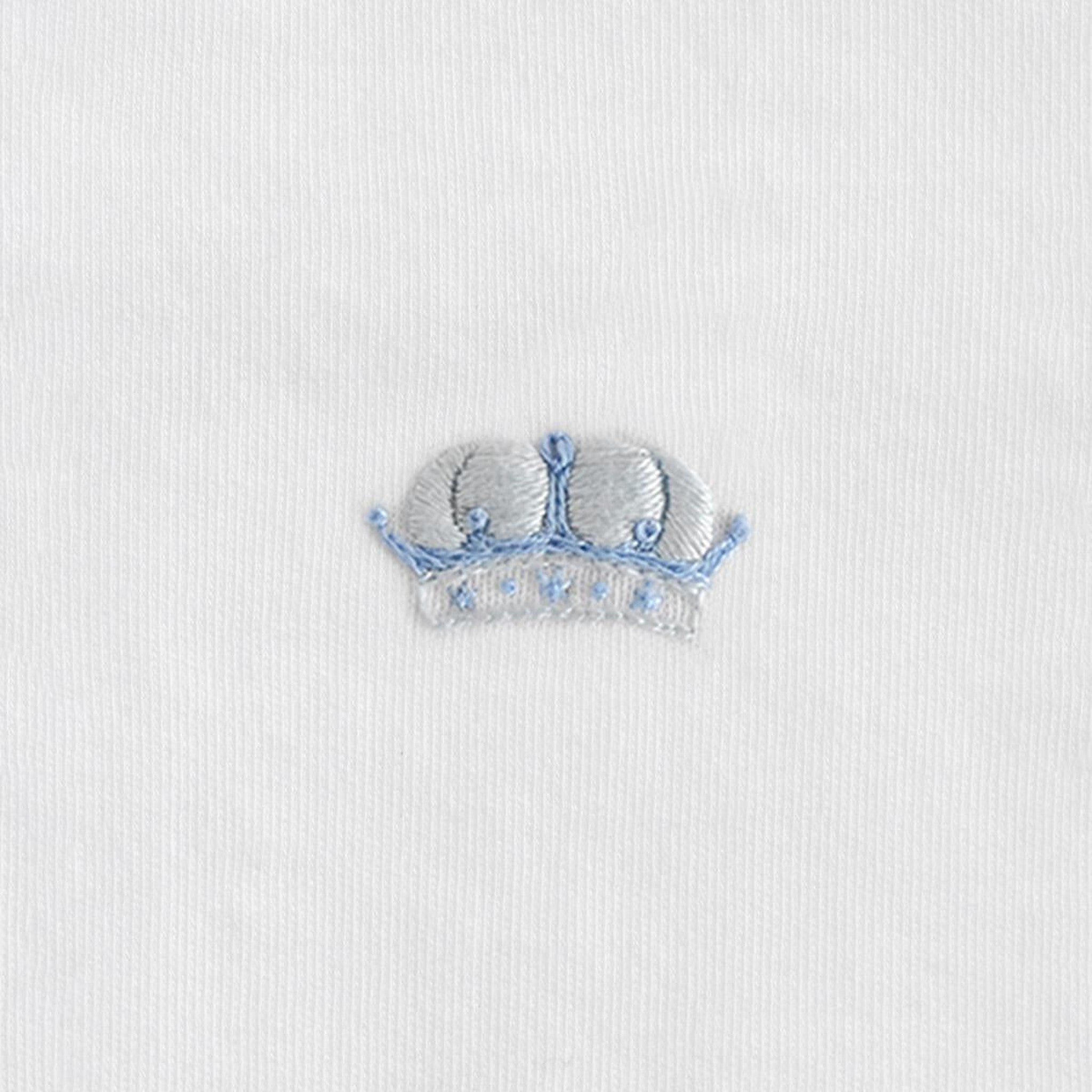 Little Prince Embroidered Crown Pima Footie