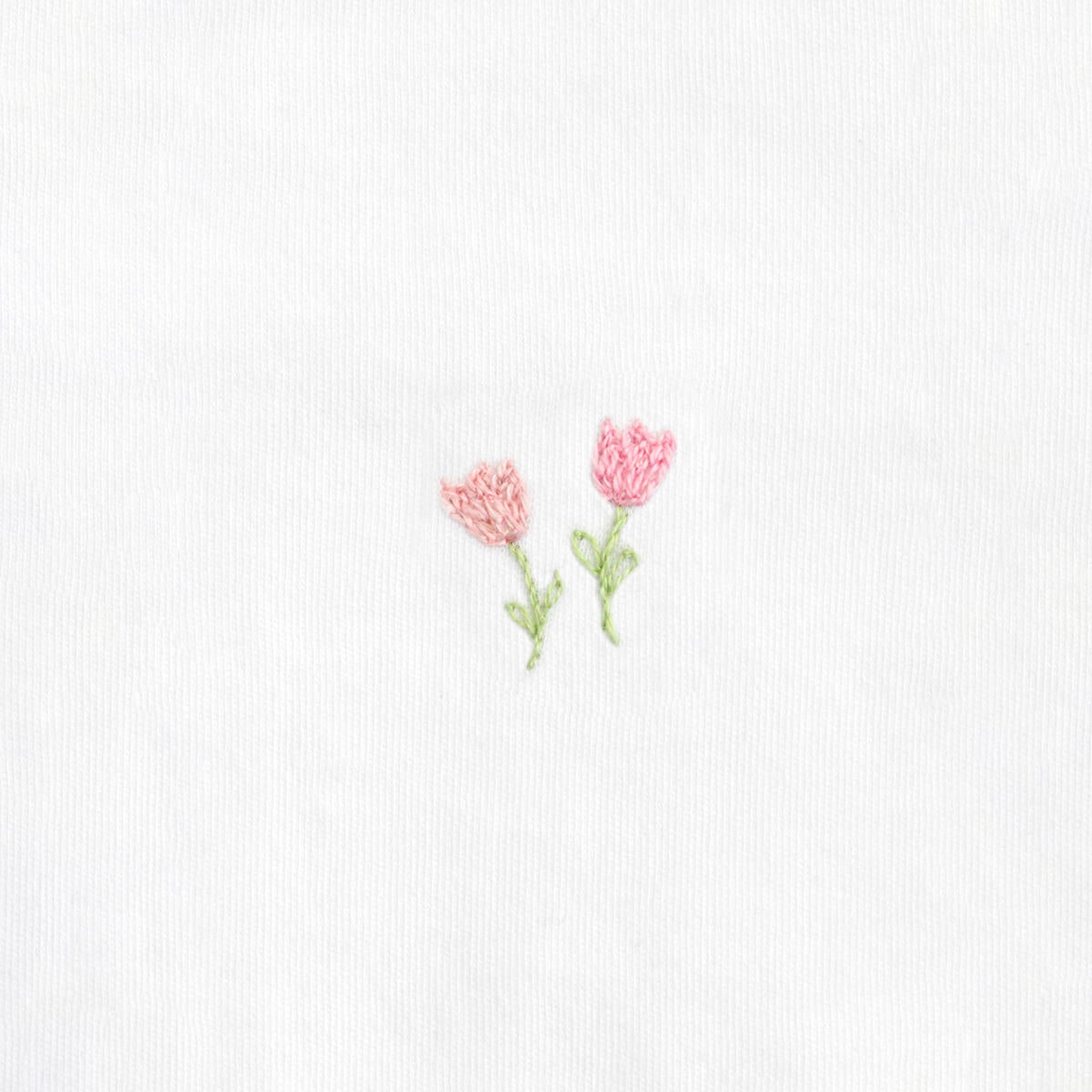 Bloom Tulip Embroidered Pima Blanket