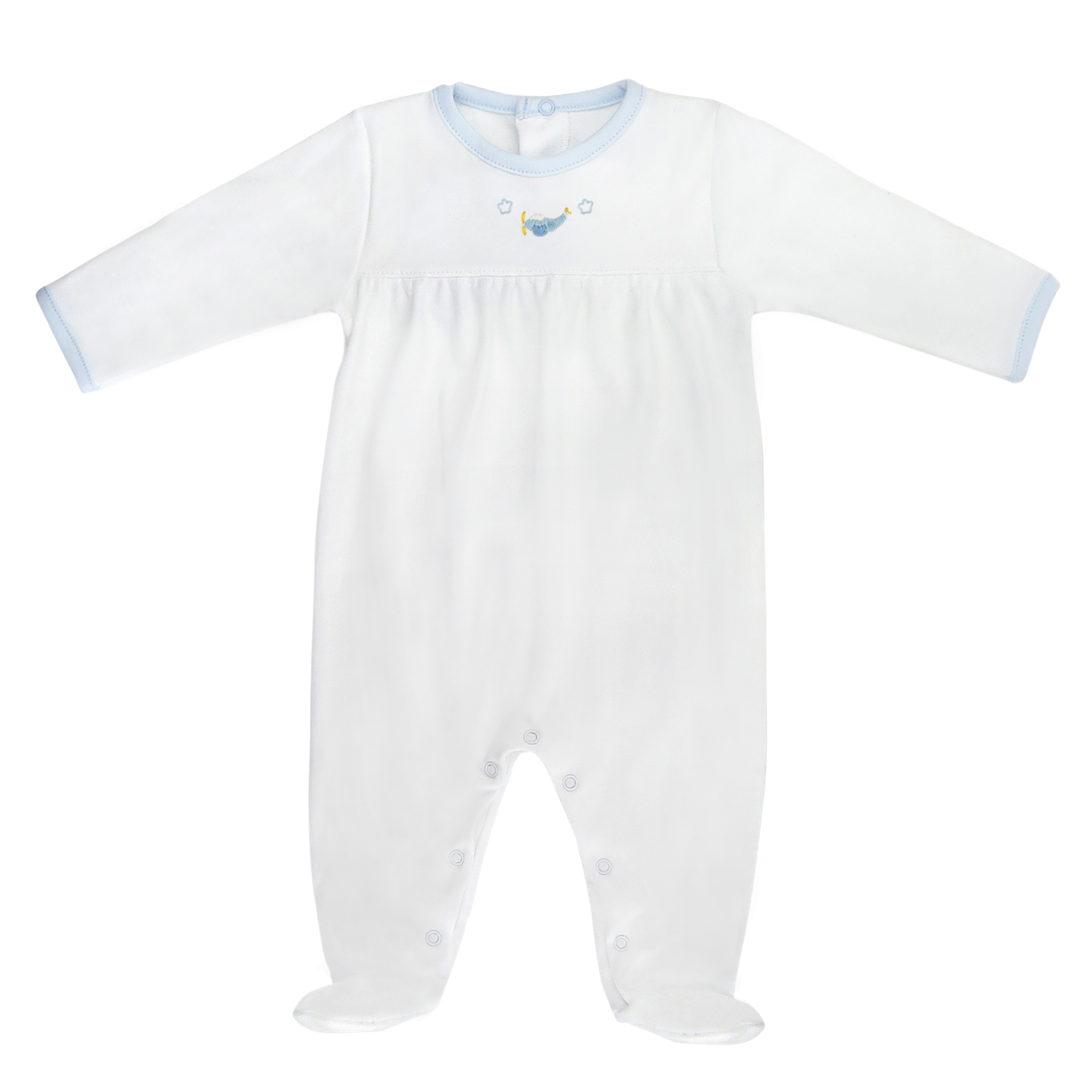 Airplane Embroidered Pima Footie