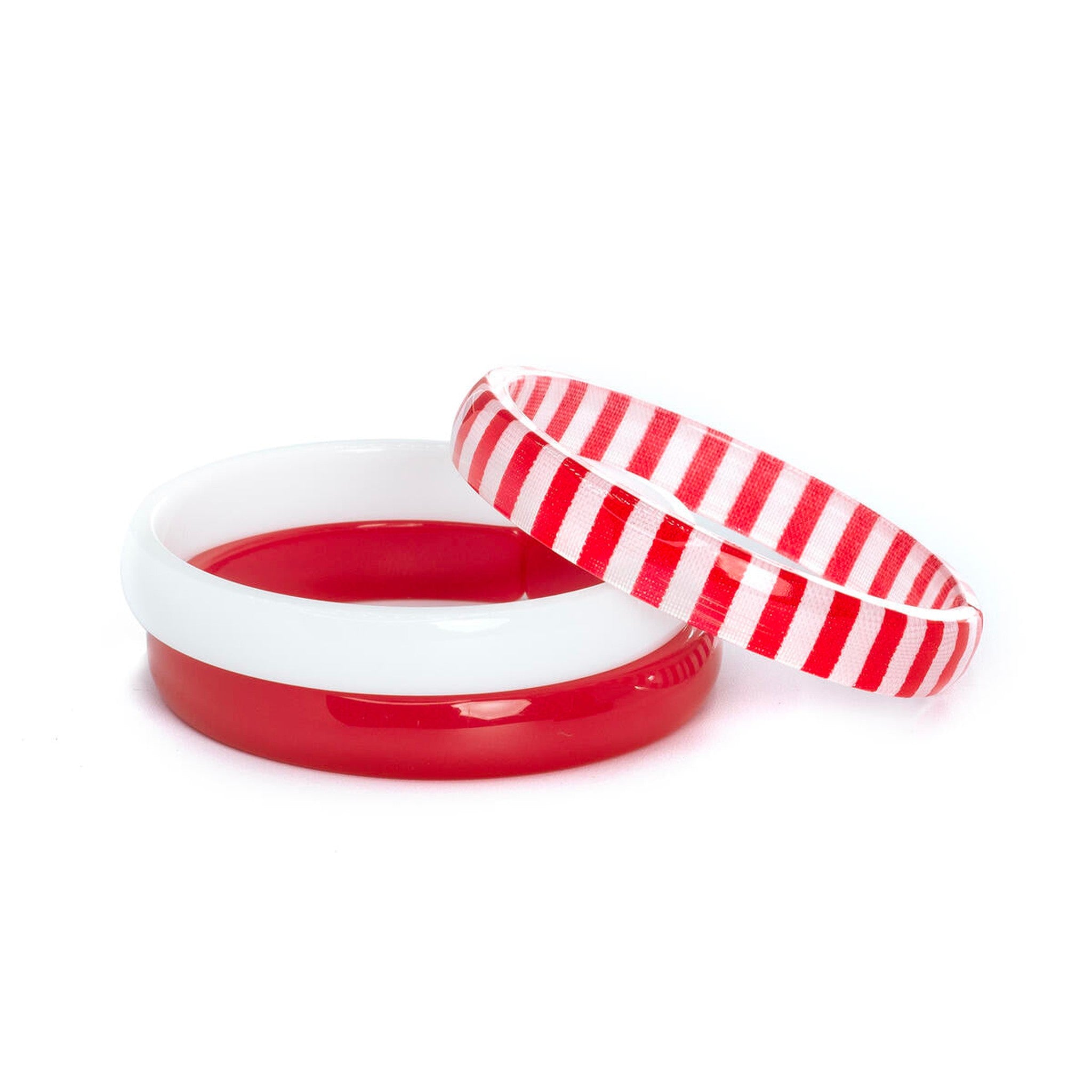 Stripes Red White Mix Bangles