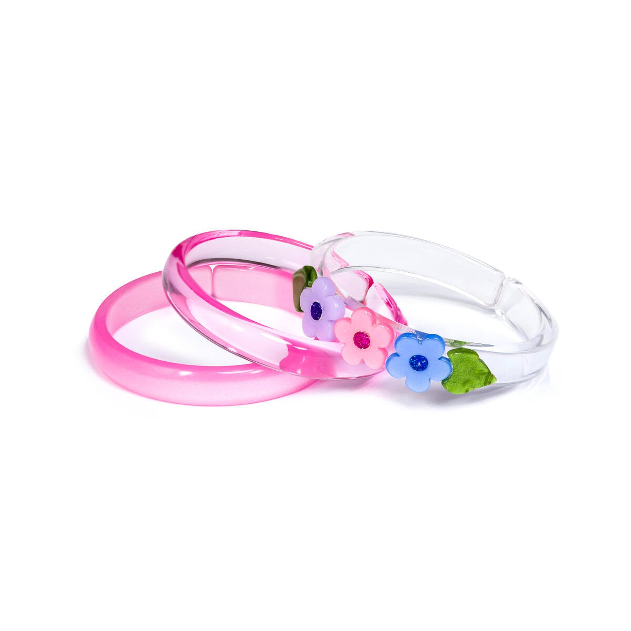 Flowers Pink Purple Blue Bangles