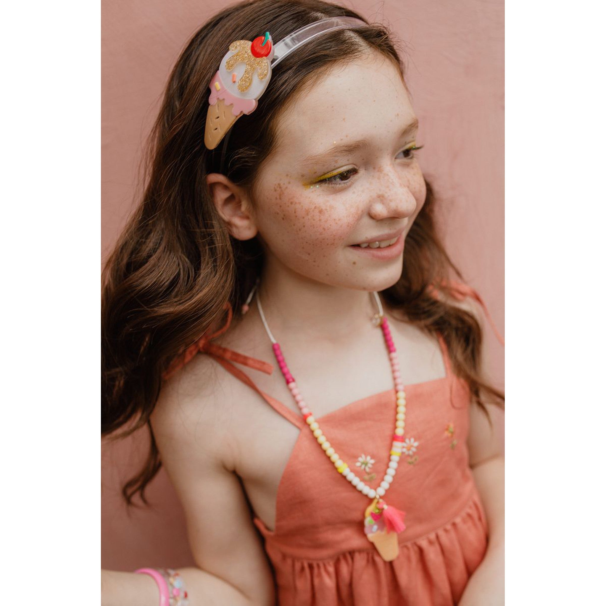 Ice Cream Glitter Gold Headband