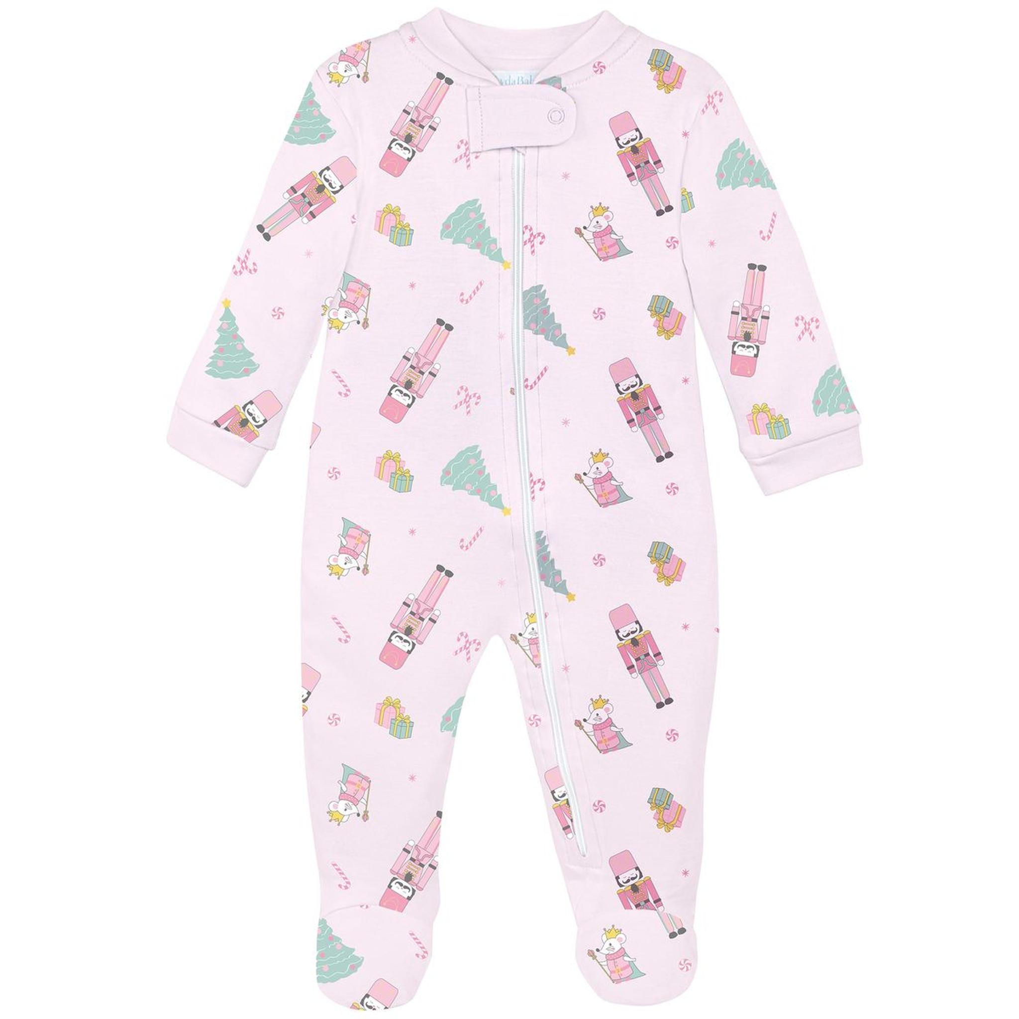 Nutcracker Pima Zipper Footie