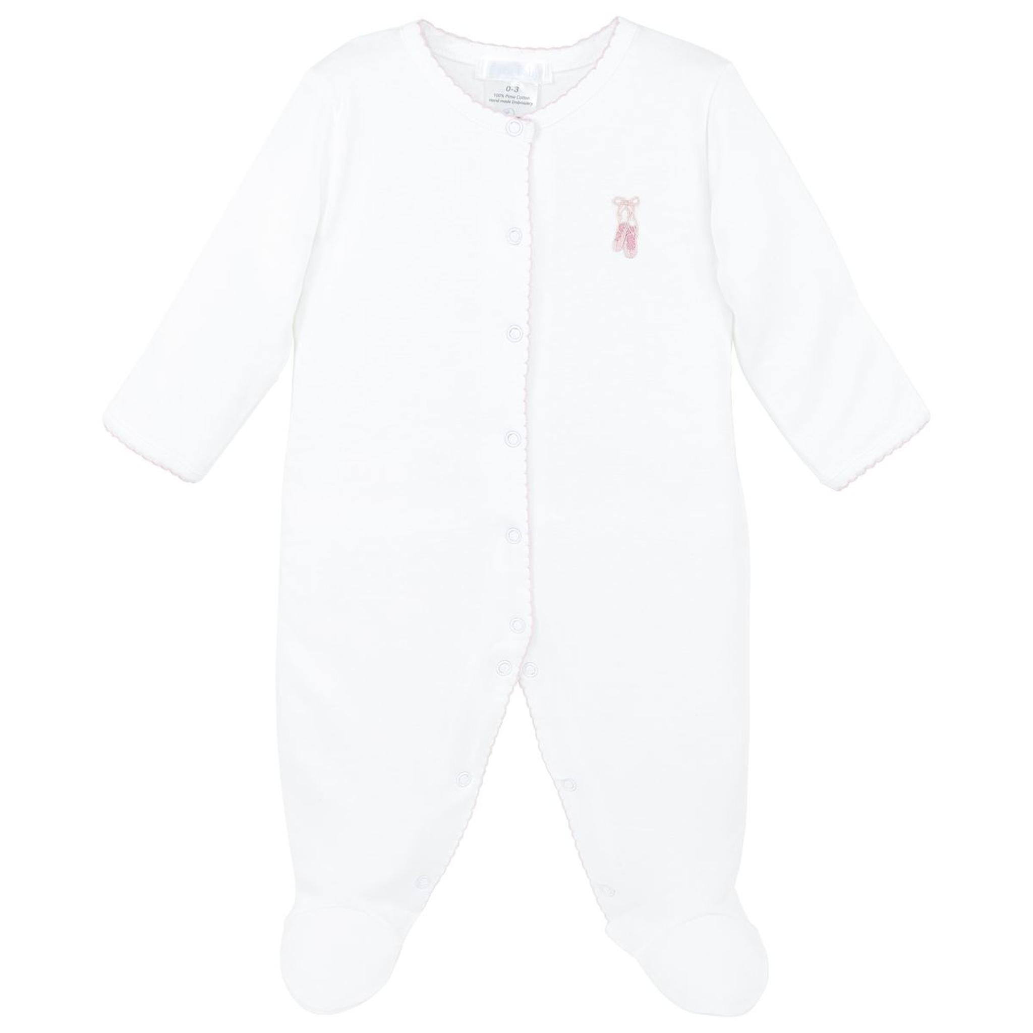 Ballerina Embroidered Pima Footie