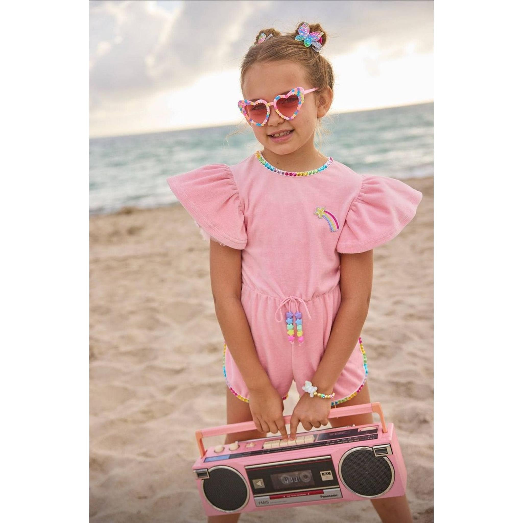 Velour Rainbow Gems Romper