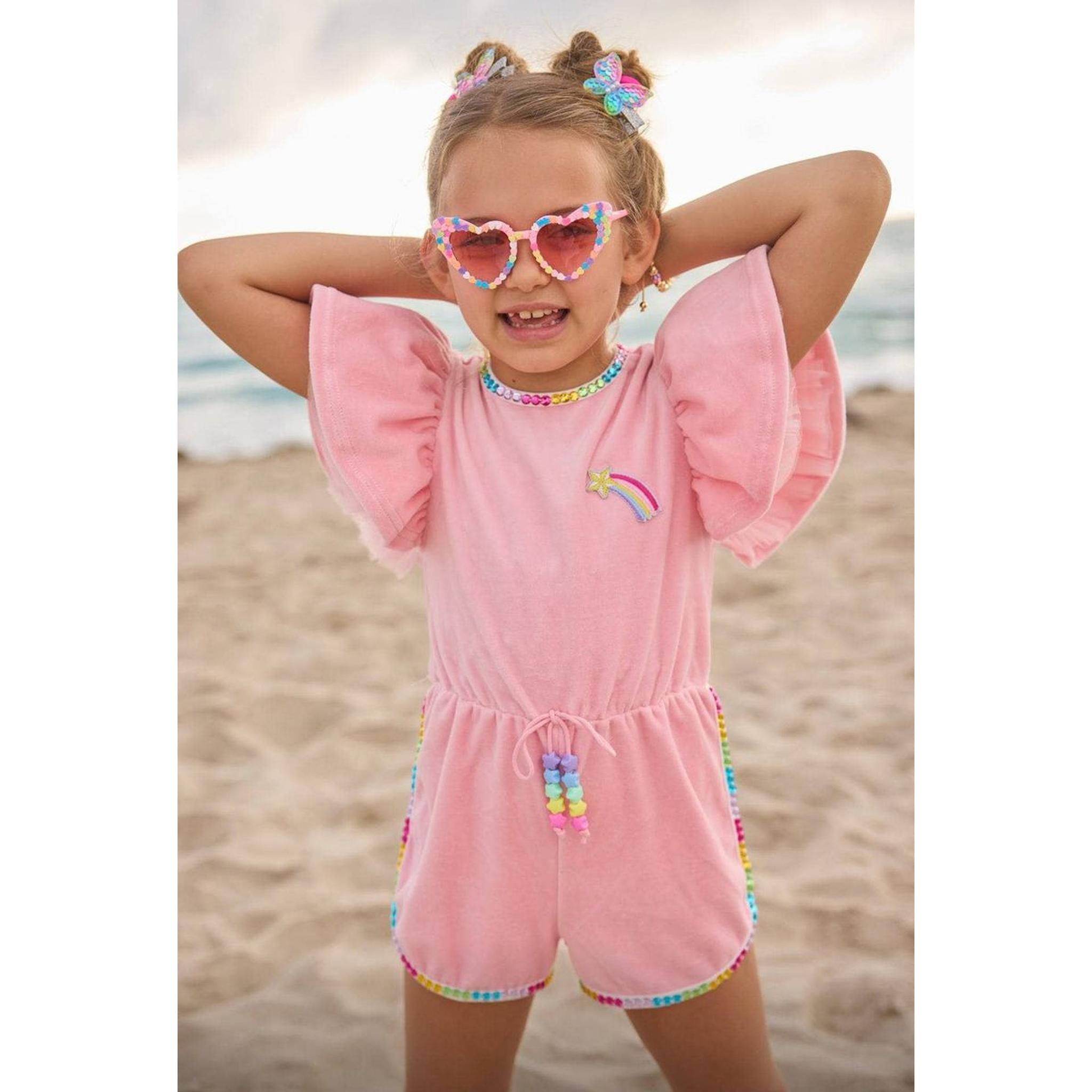 Velour Rainbow Gems Romper