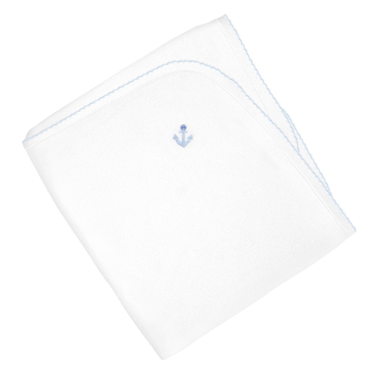Anchor and STripes  Embroidered Pima Blanket