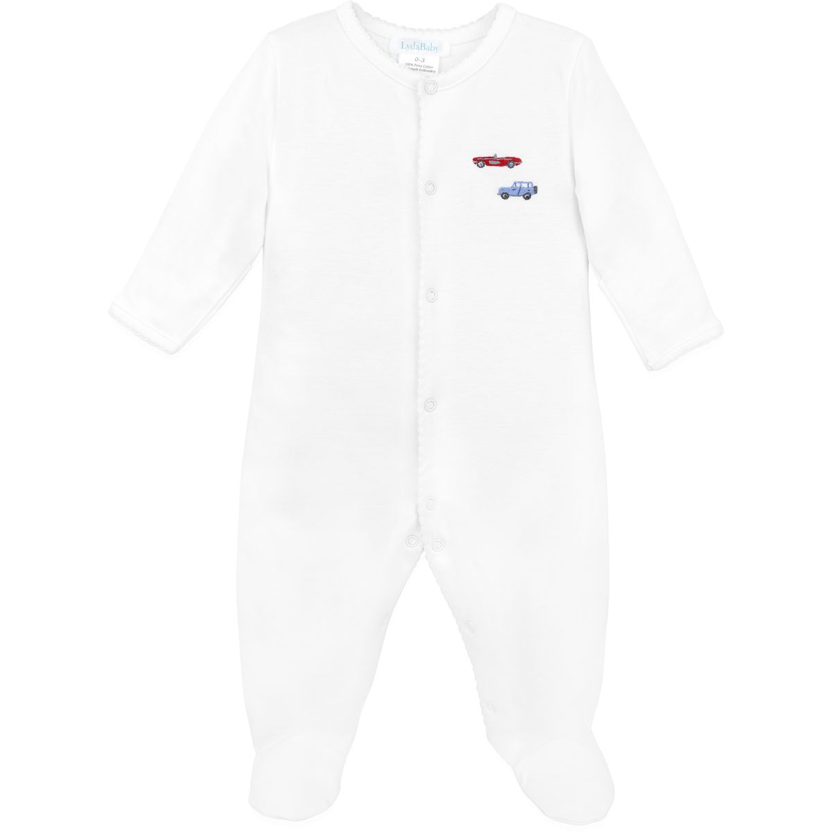 Summer Cars Embroidered Pima Footie