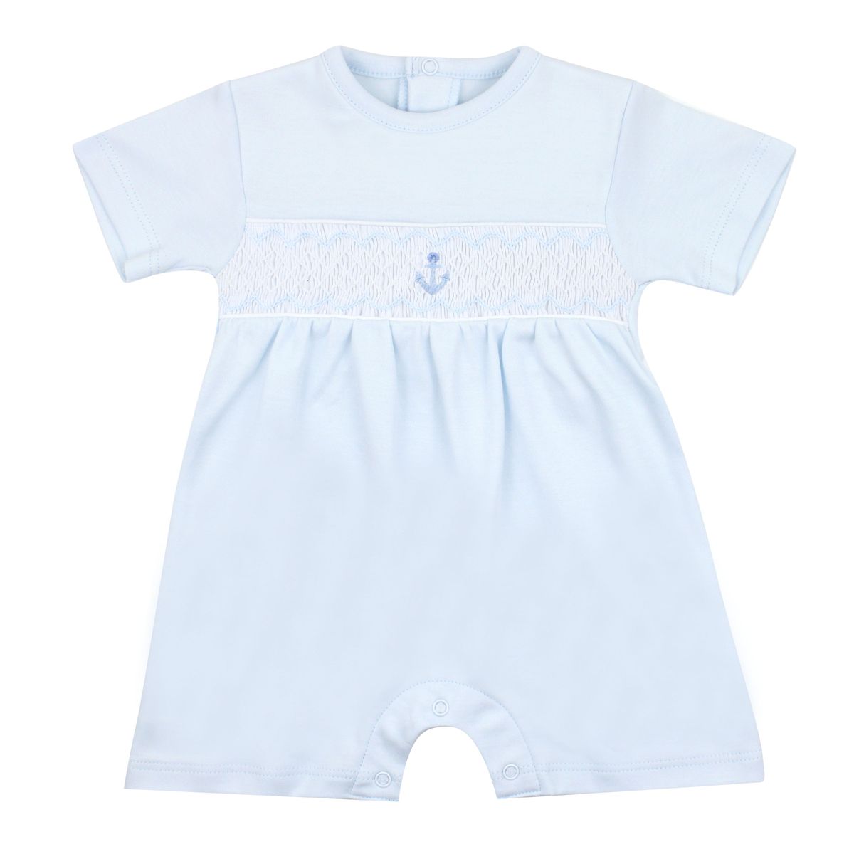 Anchors and Stripes Smocked Pima Romper