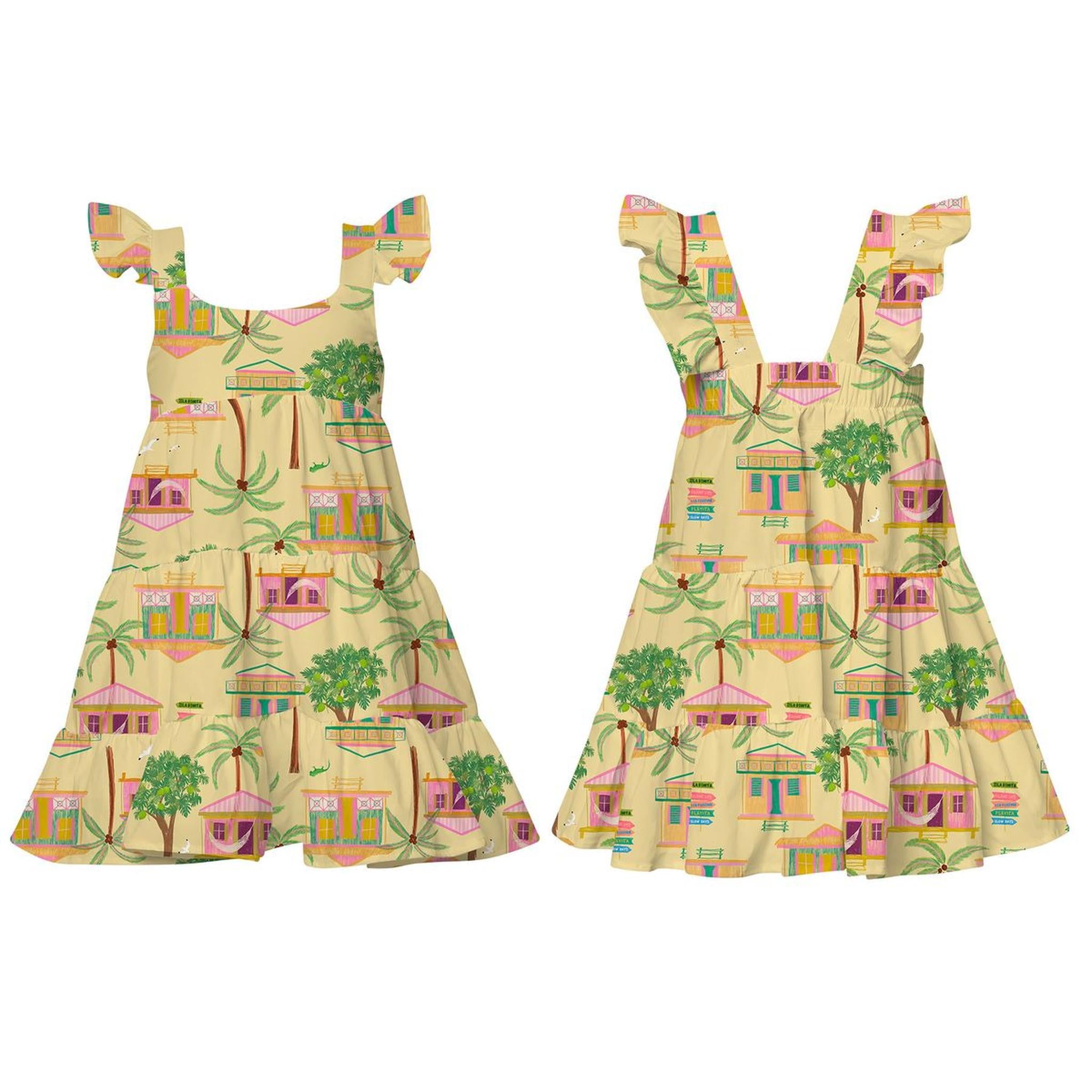 CORISA DRESS -  CASITAS ISLEÑAS AMARILLO