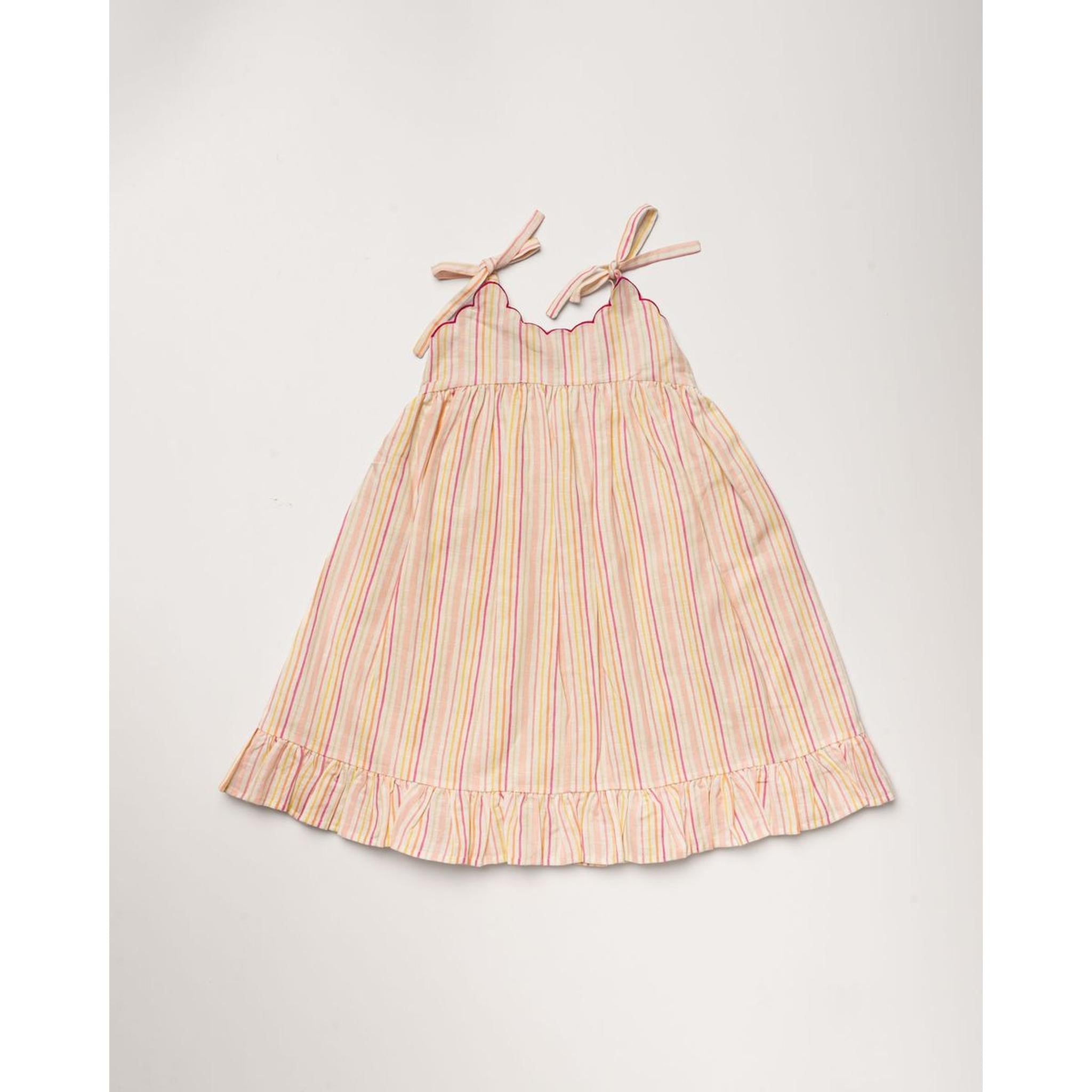 Alena dress - PINK STIPES PRINT