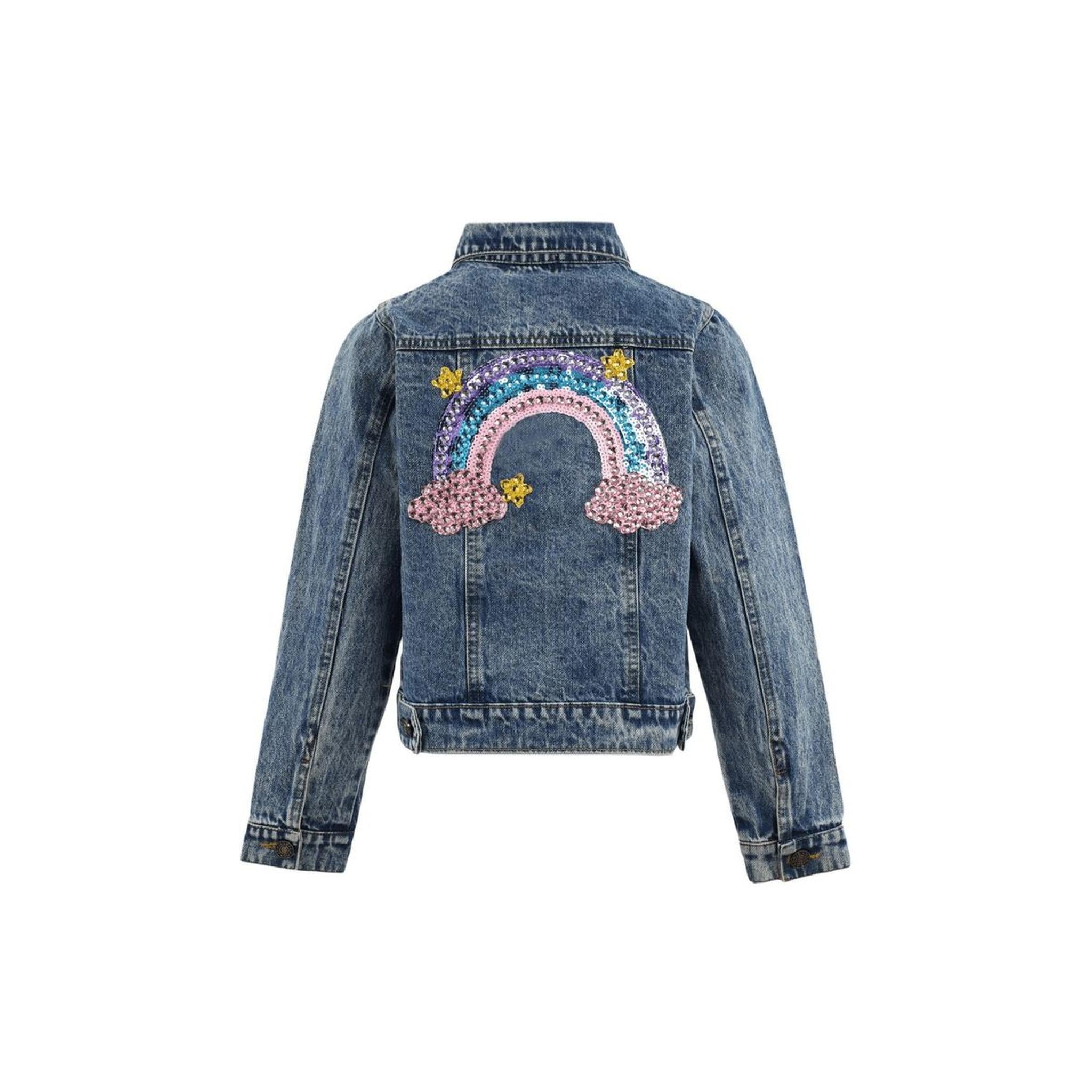 Pastel Rainbow Gems Denim Jacket