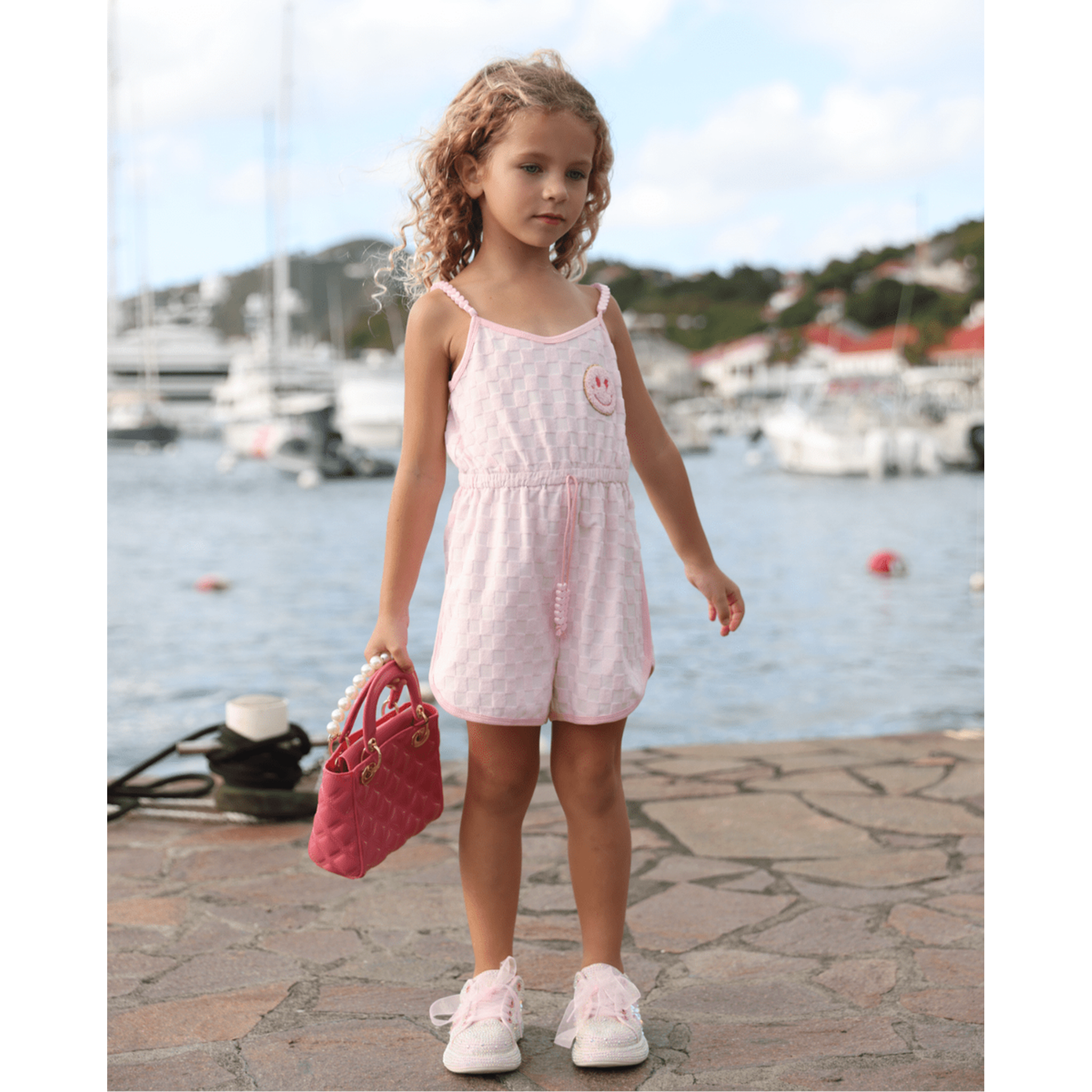 Checkered Emoji Romper