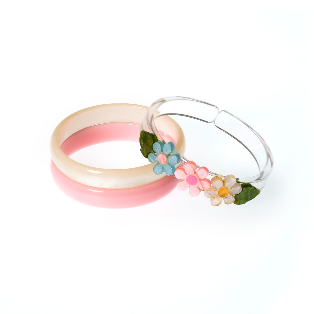 Daisy Flower Pastel Pearl Bangles