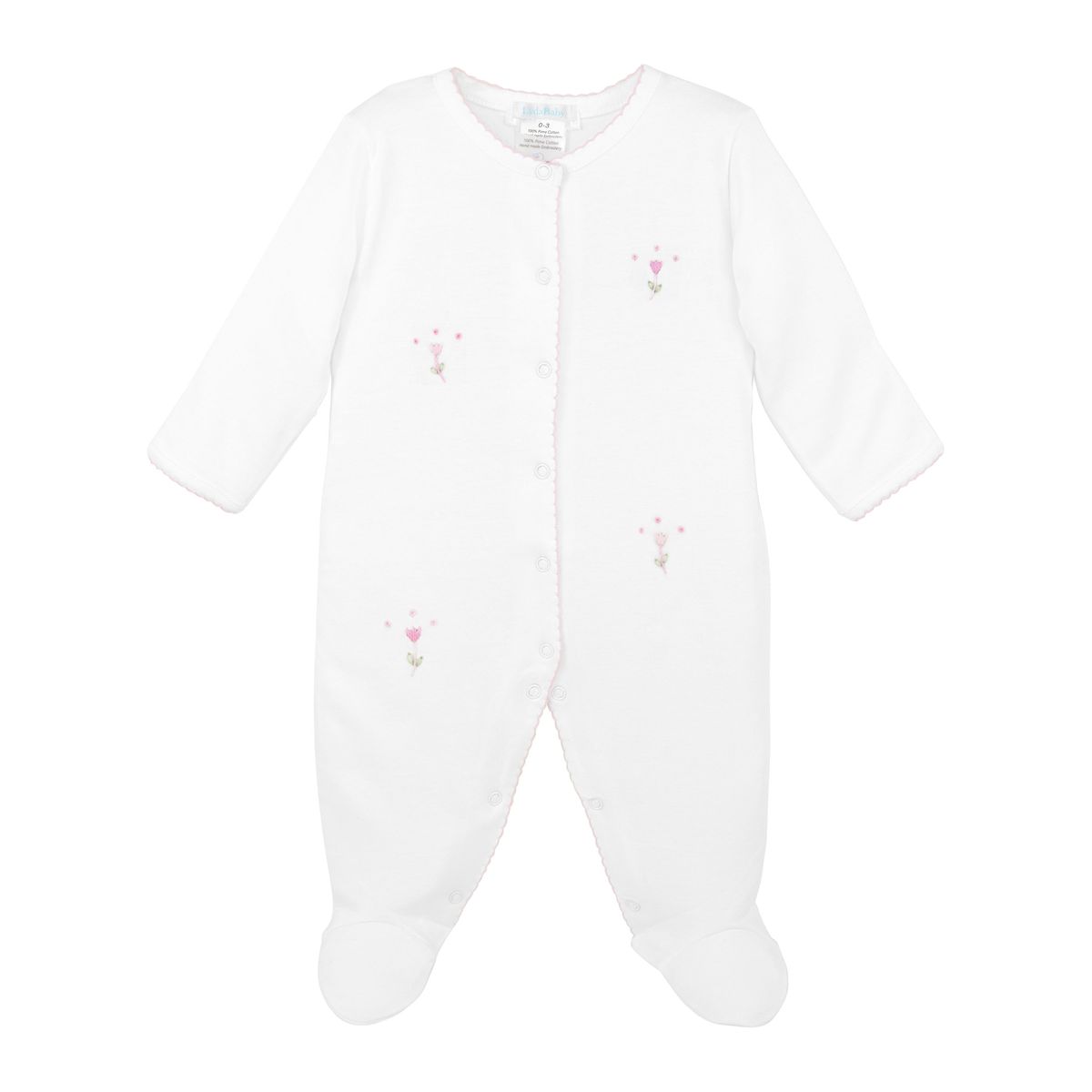 Tulip Garden Embroidered Pima Footie