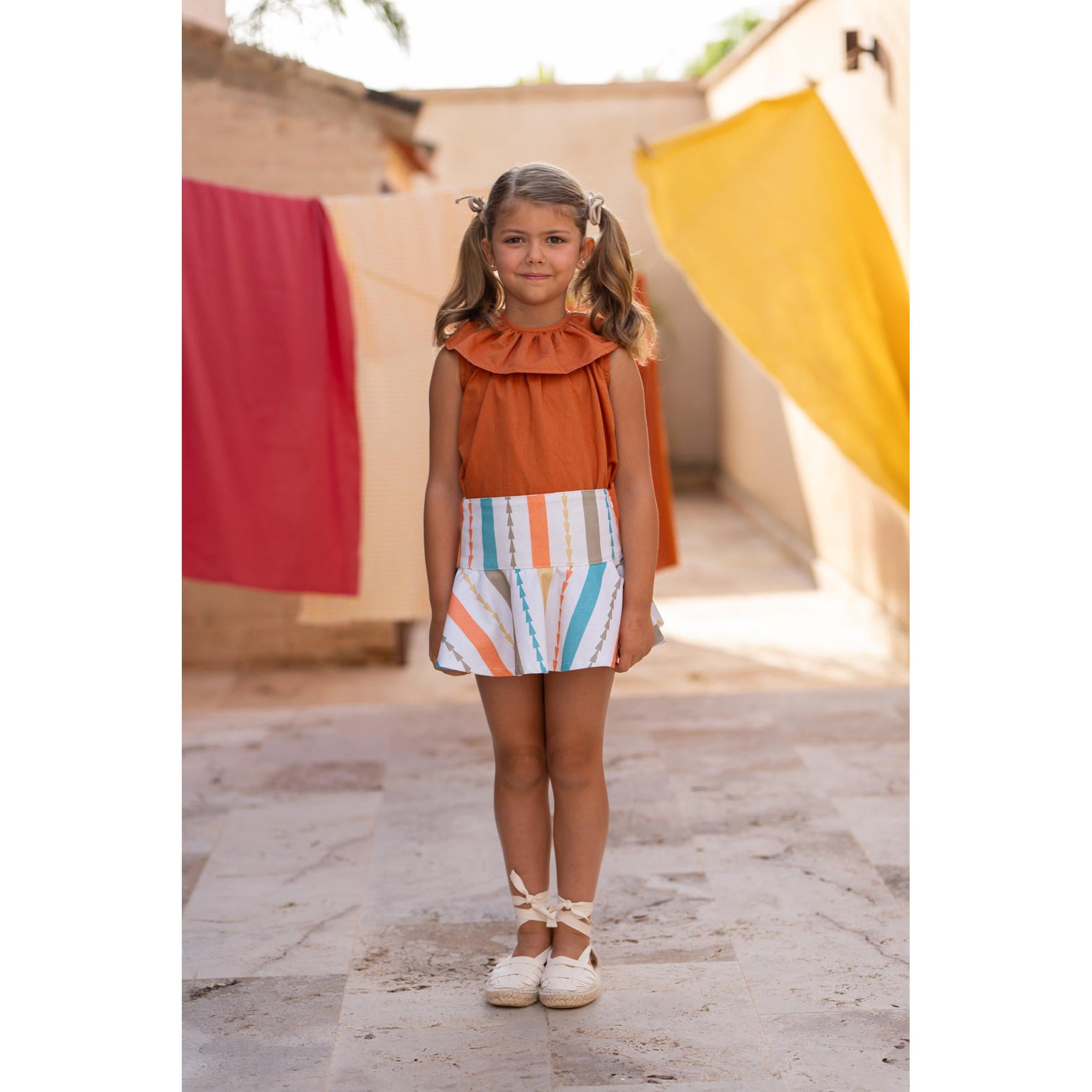 Multi Skirt Set - Blue Top